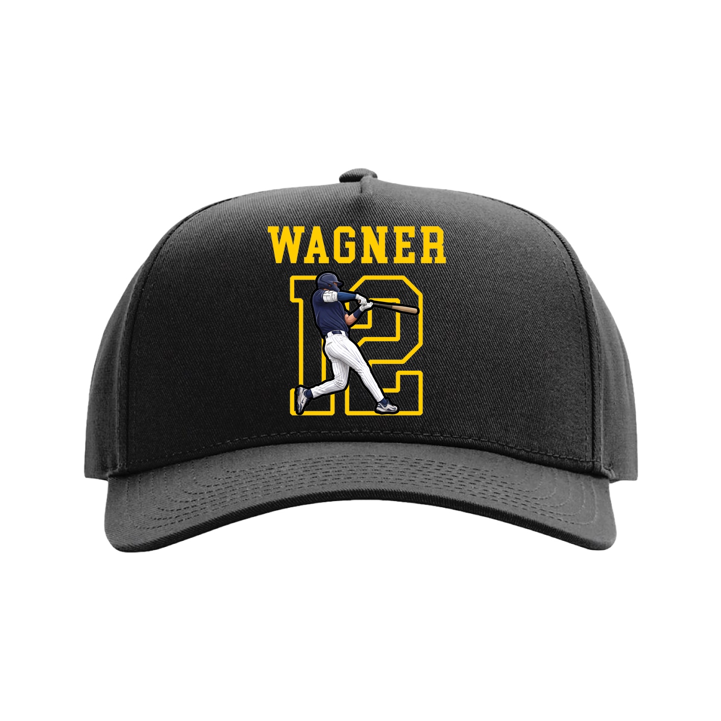 Full Fabric Five-Panel Champ Cap — Shirsey in Black