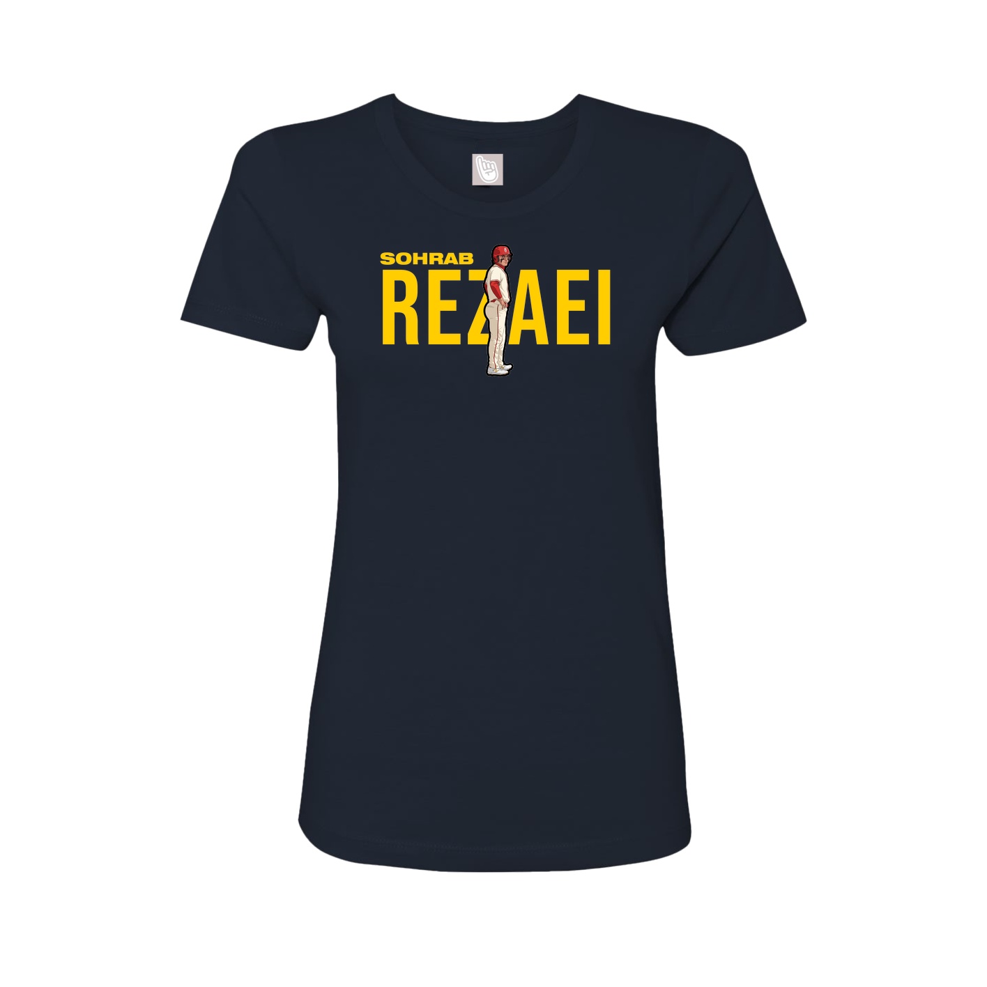 Fitted Women's Tee — Player Name in Navy
