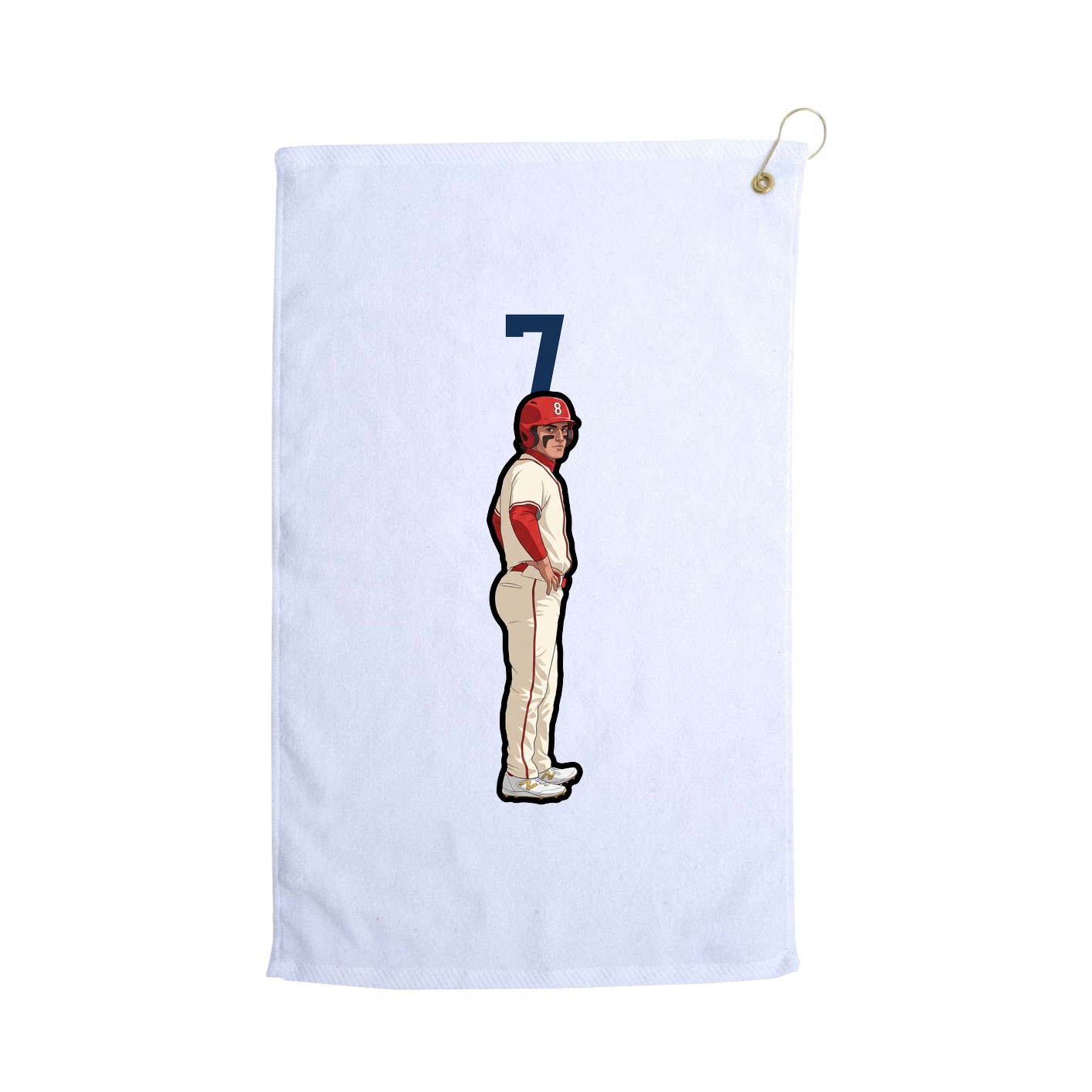 Golf Towel — Number Top in White