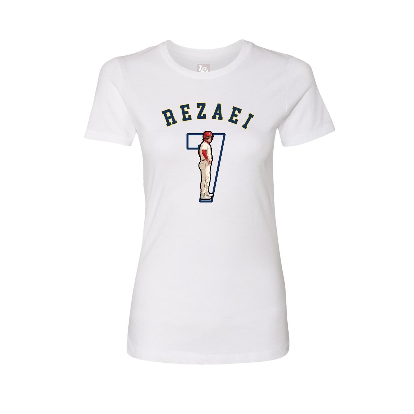 Fitted Women's Tee — Shirsey Arch in White