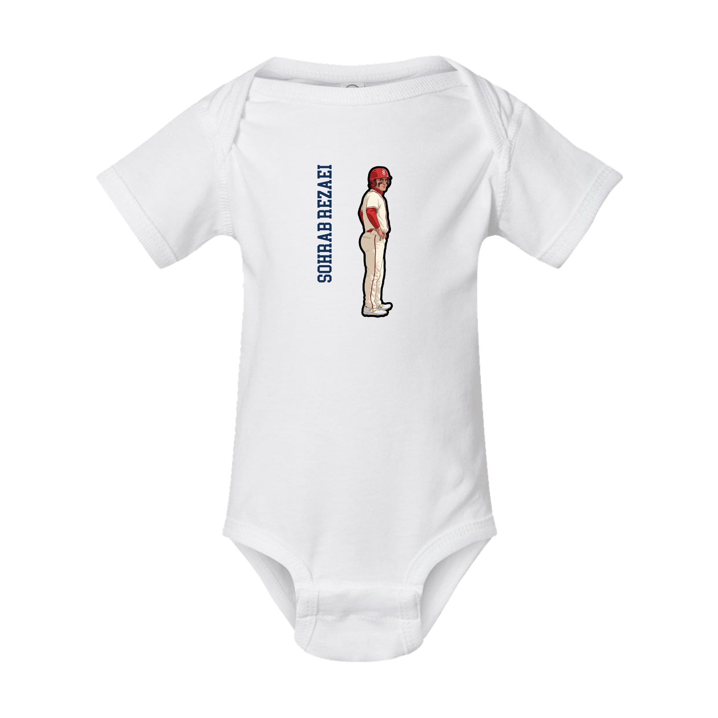 Baby Onesie — Name Vertical in White