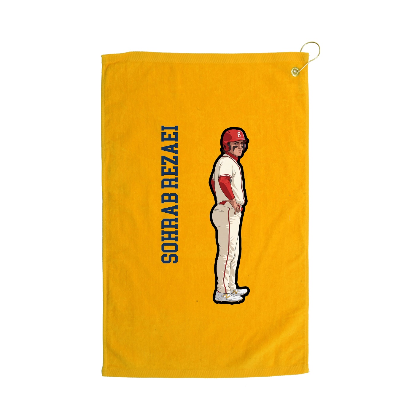 Golf Towel — Name Vertical in Gold
