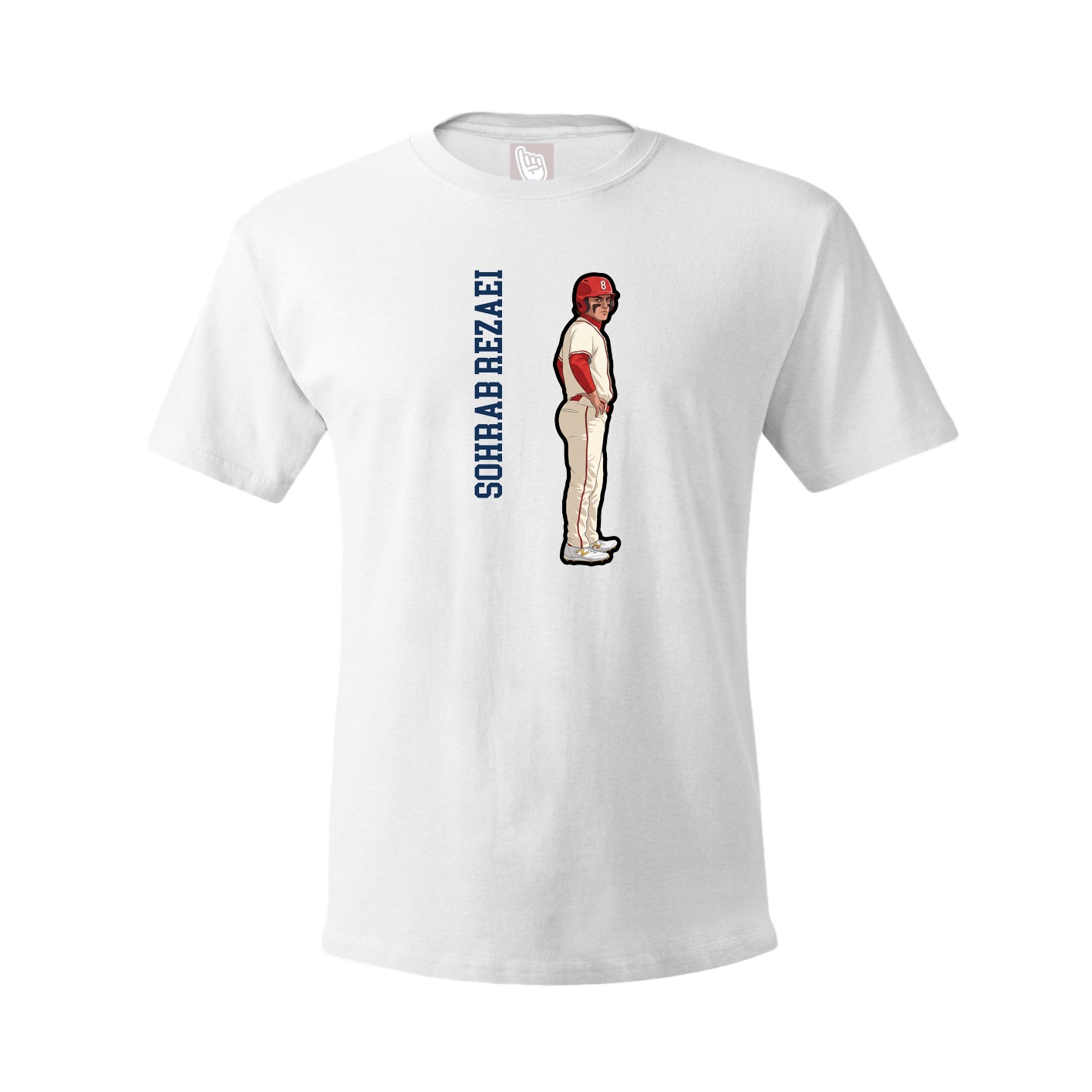Tee — Name Vertical in White