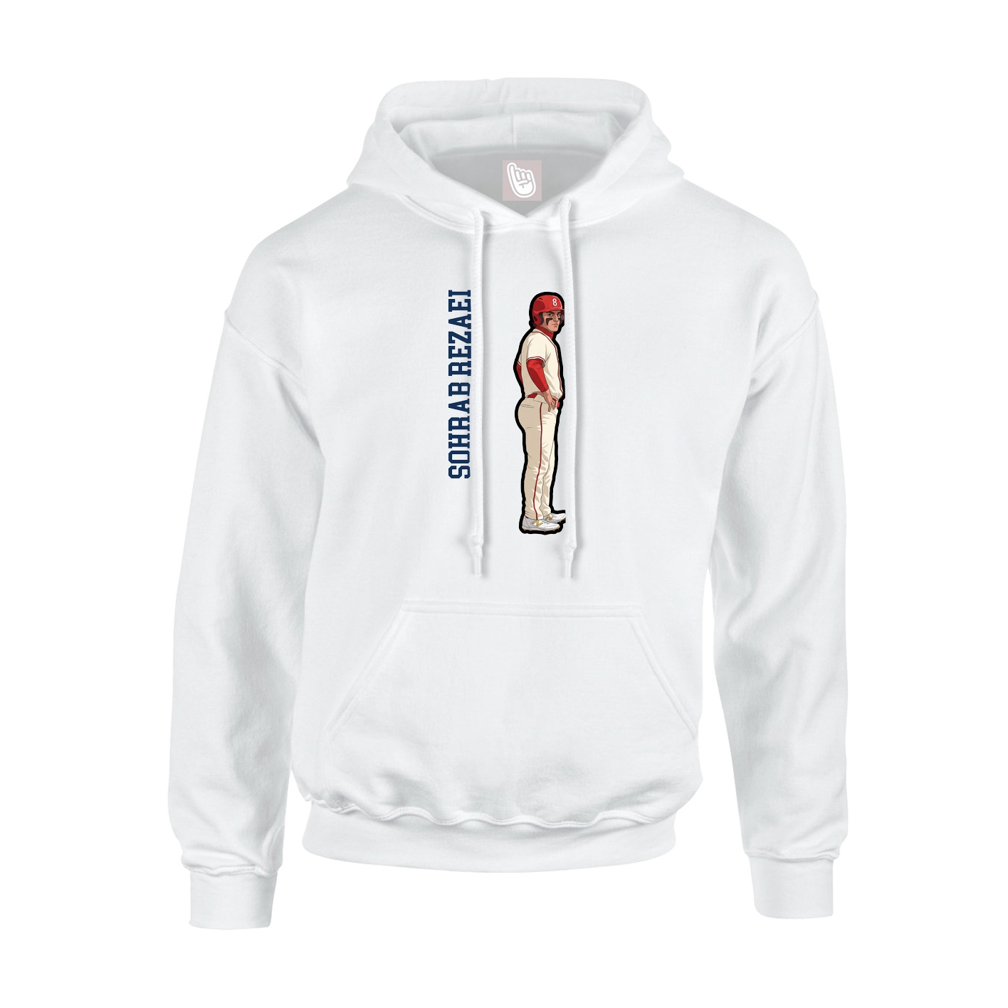 Hoodie — Name Vertical in White