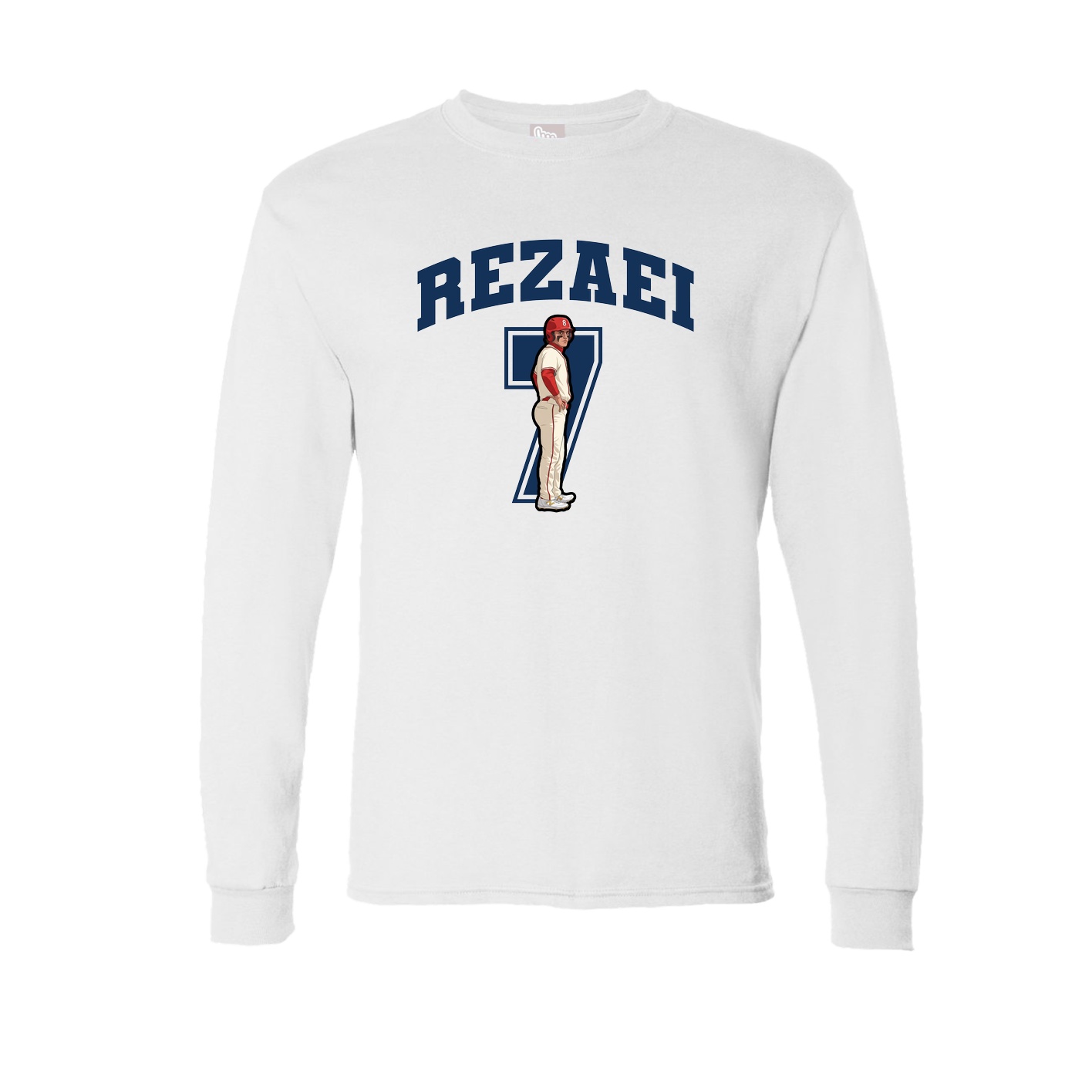 Long Sleeve Tee — Number in White