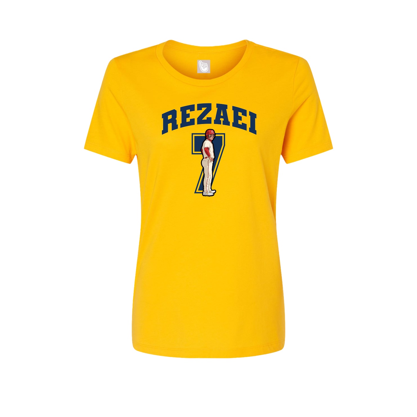 Fitted Women's Tee — Number in Gold