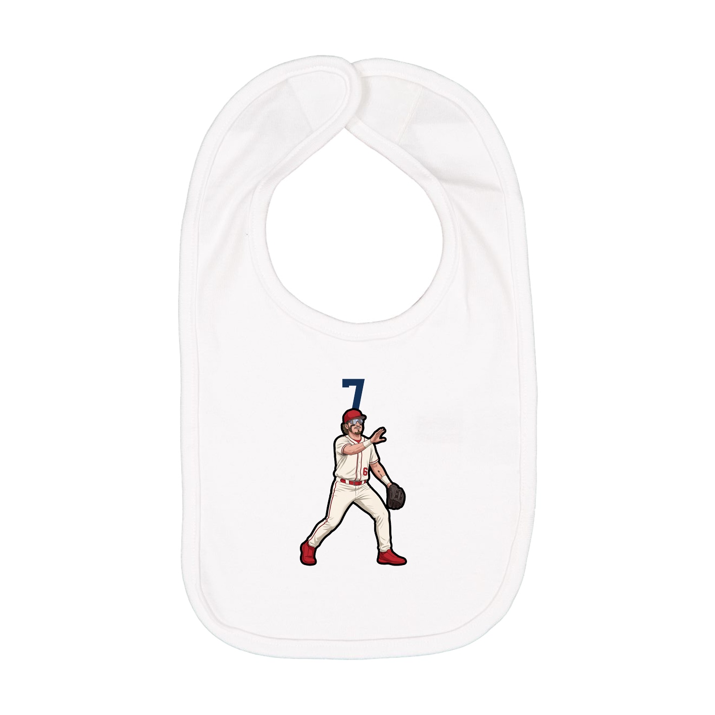 Infant Bib — Number Top in White