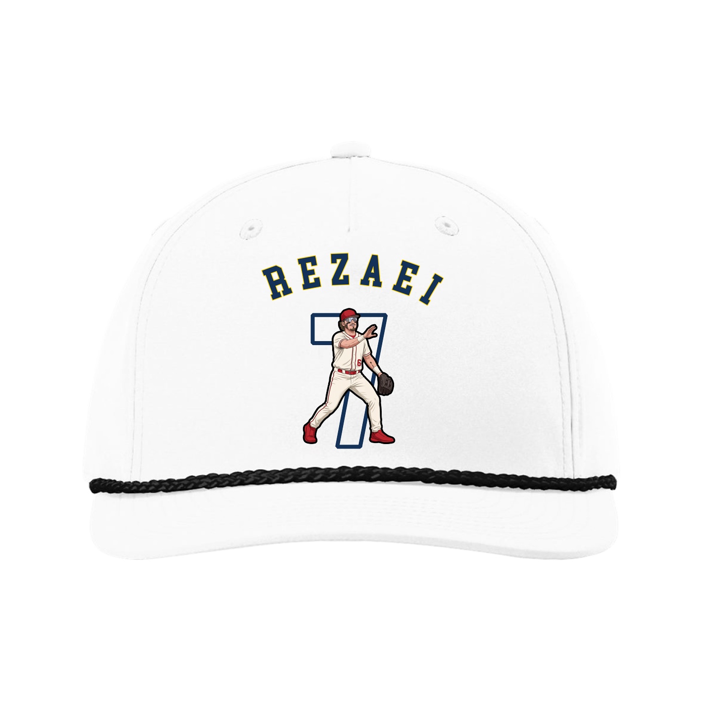 Five-Panel Classic Rope Cap — Shirsey Arch in White