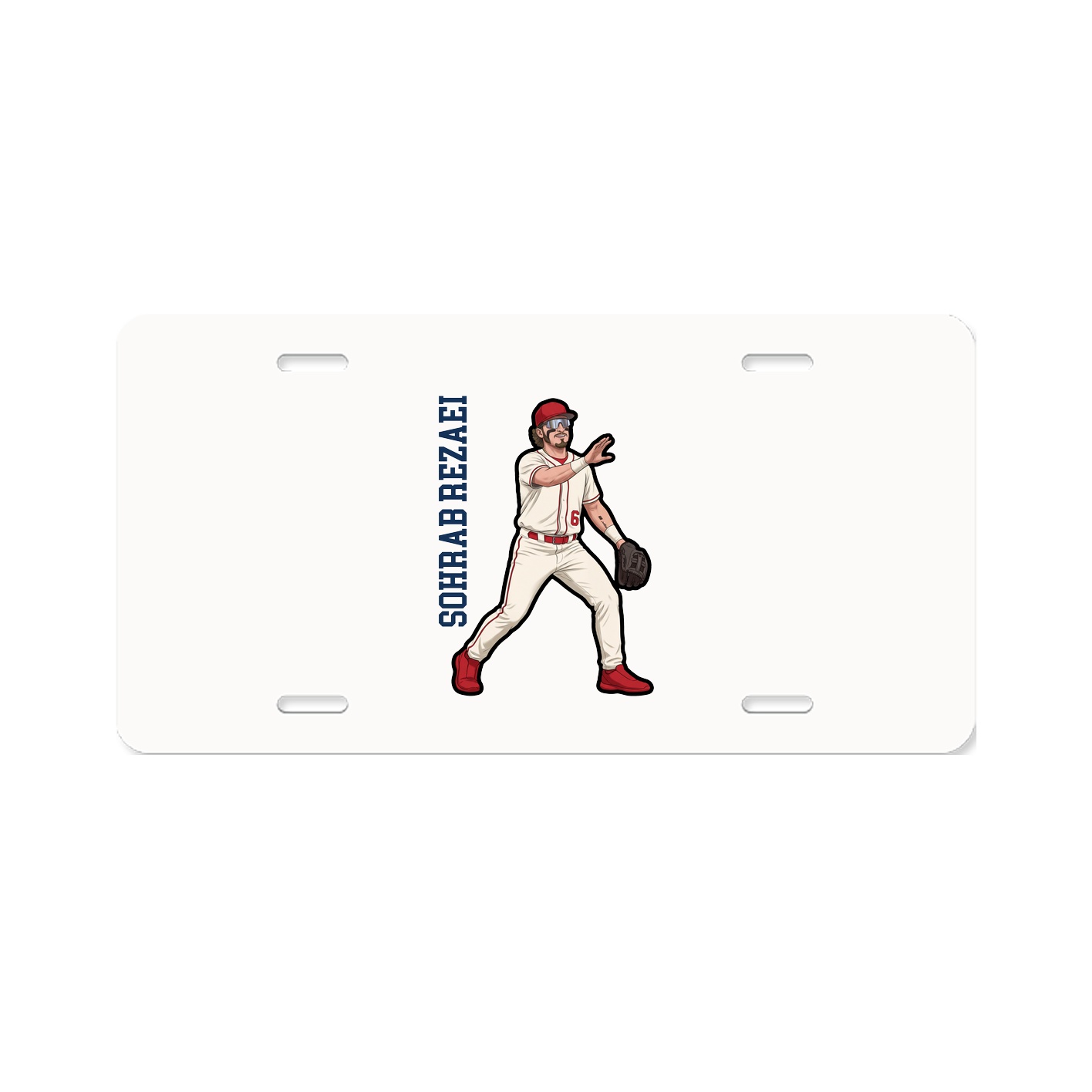 License Plate — Name Vertical in Classic
