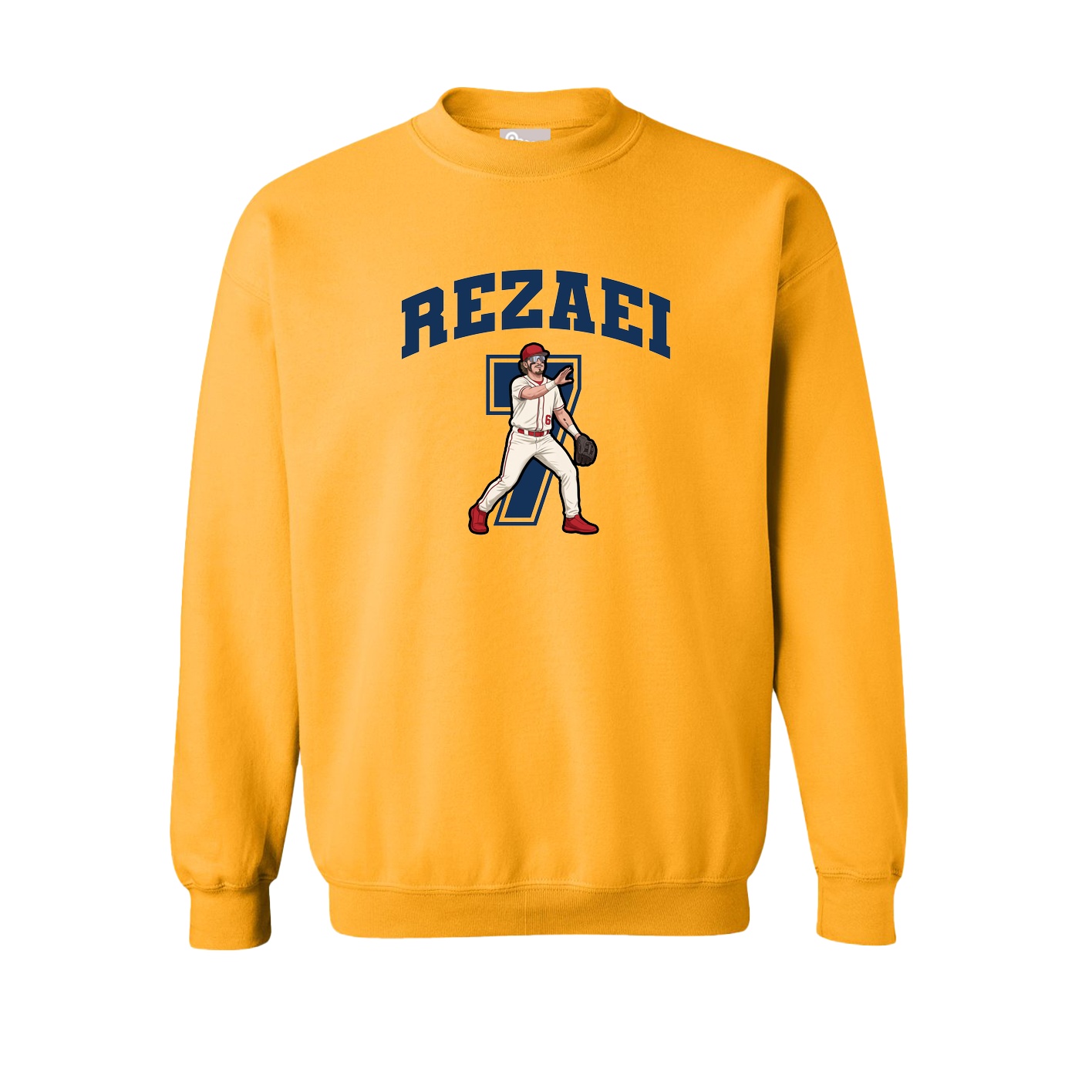 Fleece Crew — Number in Gold