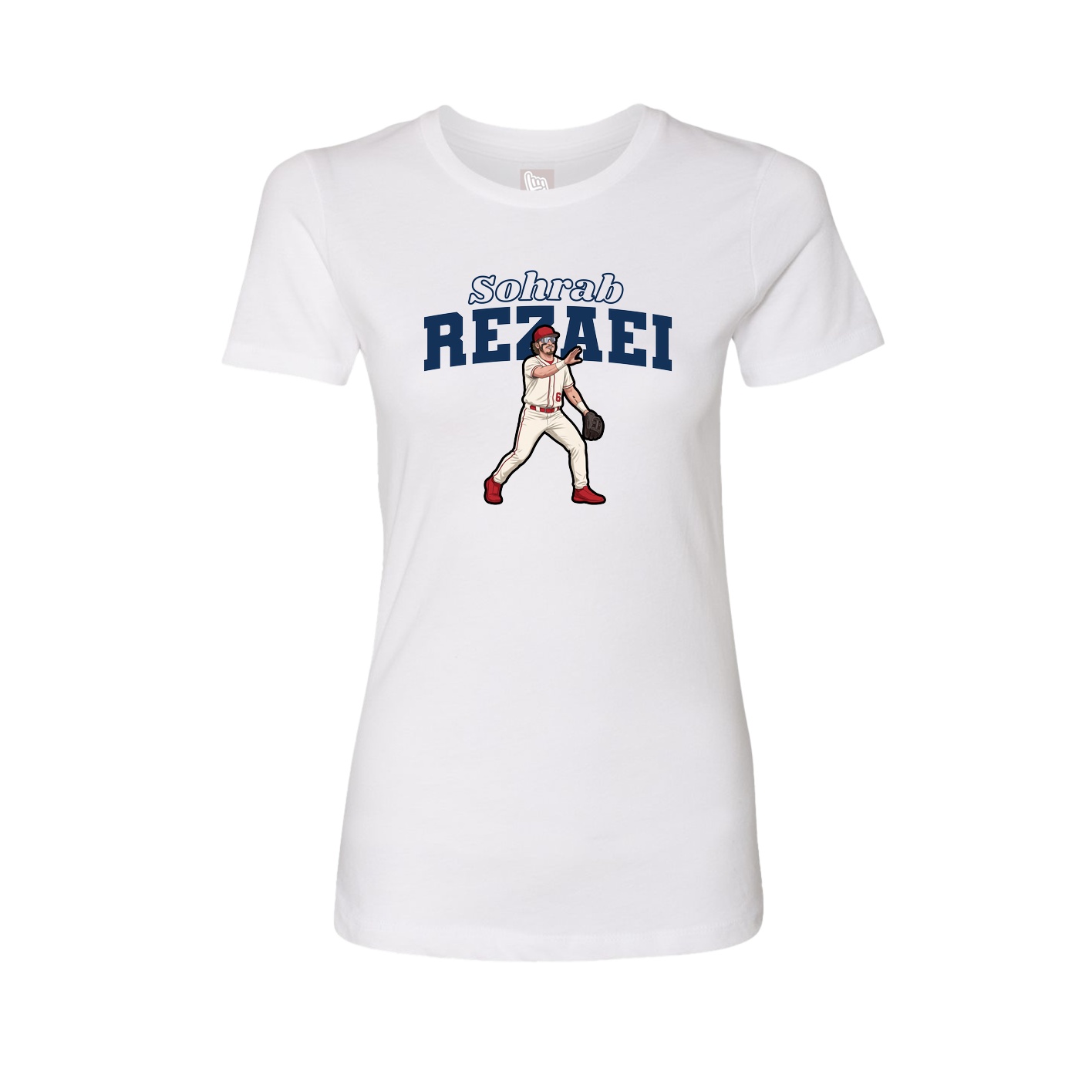 Fitted Women's Tee — Name Arch in White