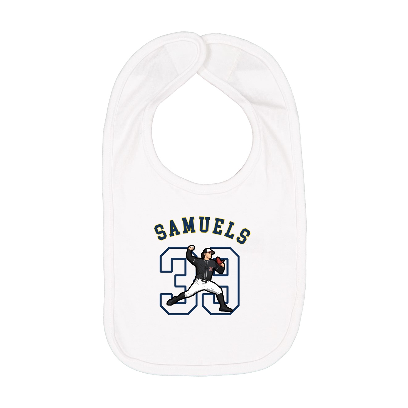 Infant Bib — Shirsey Arch in White