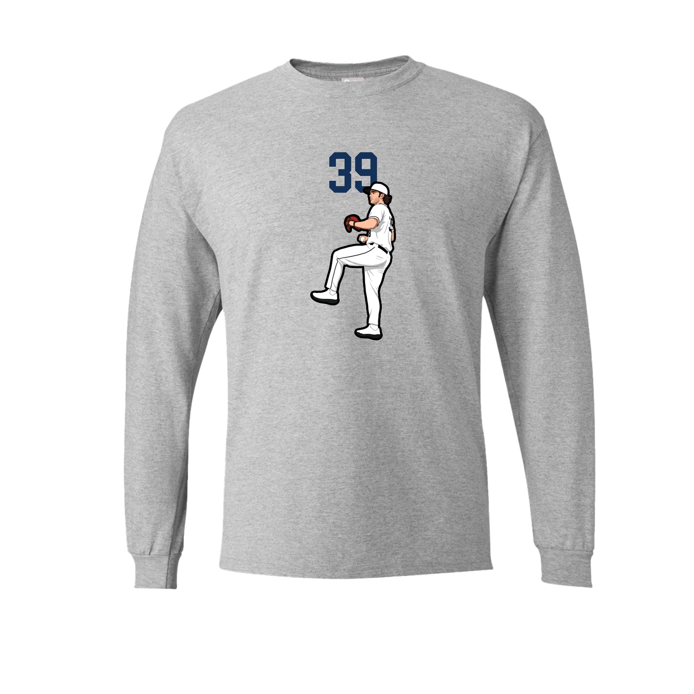 Long Sleeve Tee — Number Top in Grey