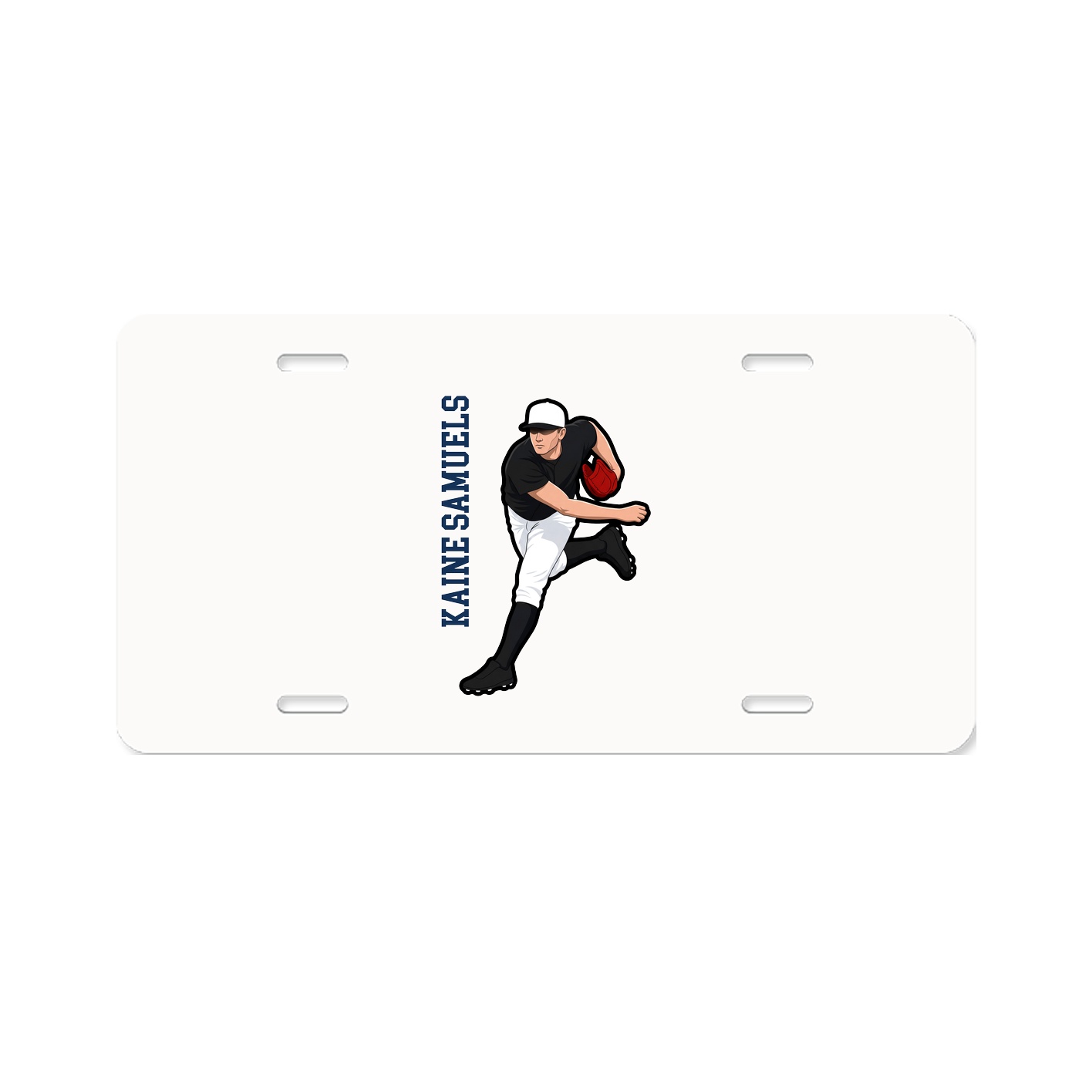 License Plate — Name Vertical in Classic
