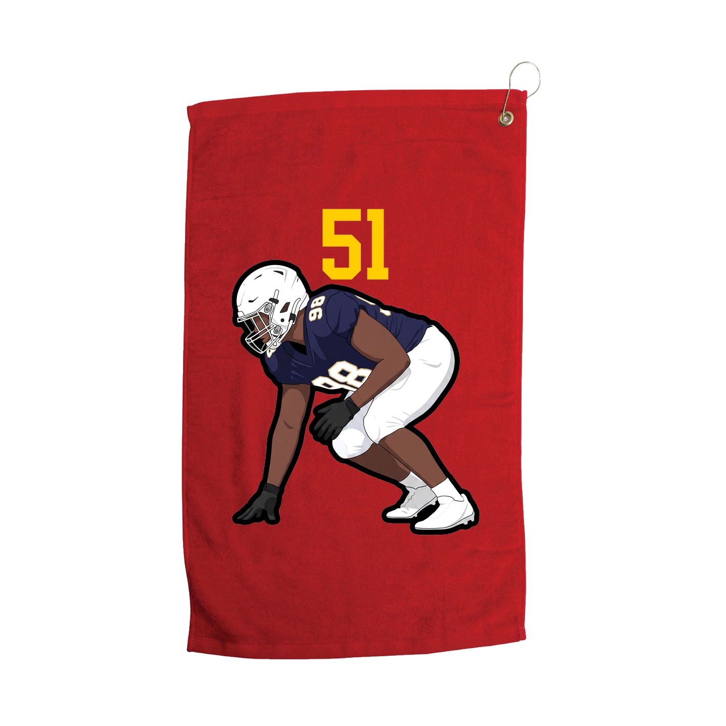 Golf Towel — Number Top in Red
