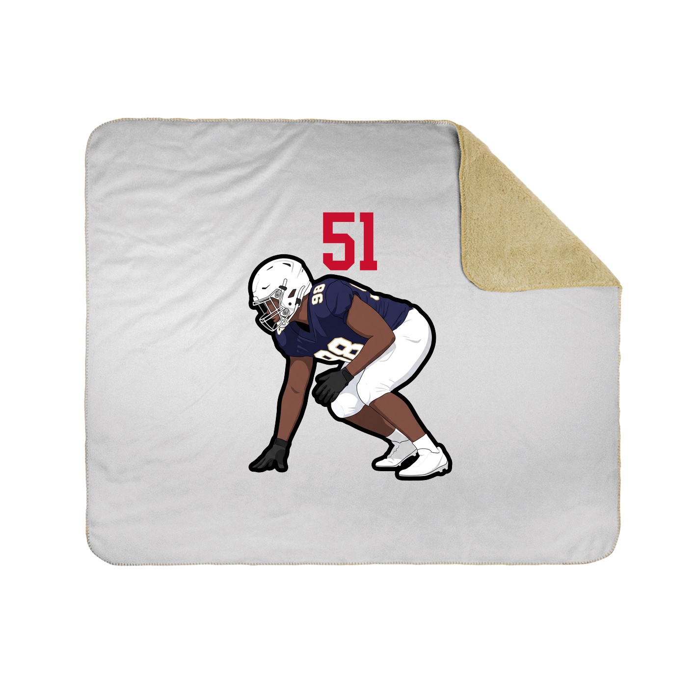 Throw Blanket — Number Top in White