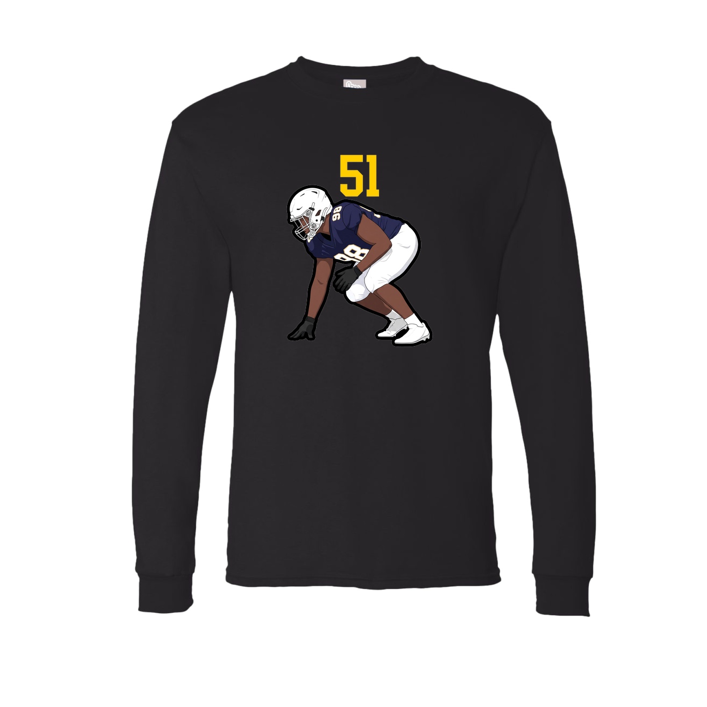Long Sleeve Tee — Number Top in Black