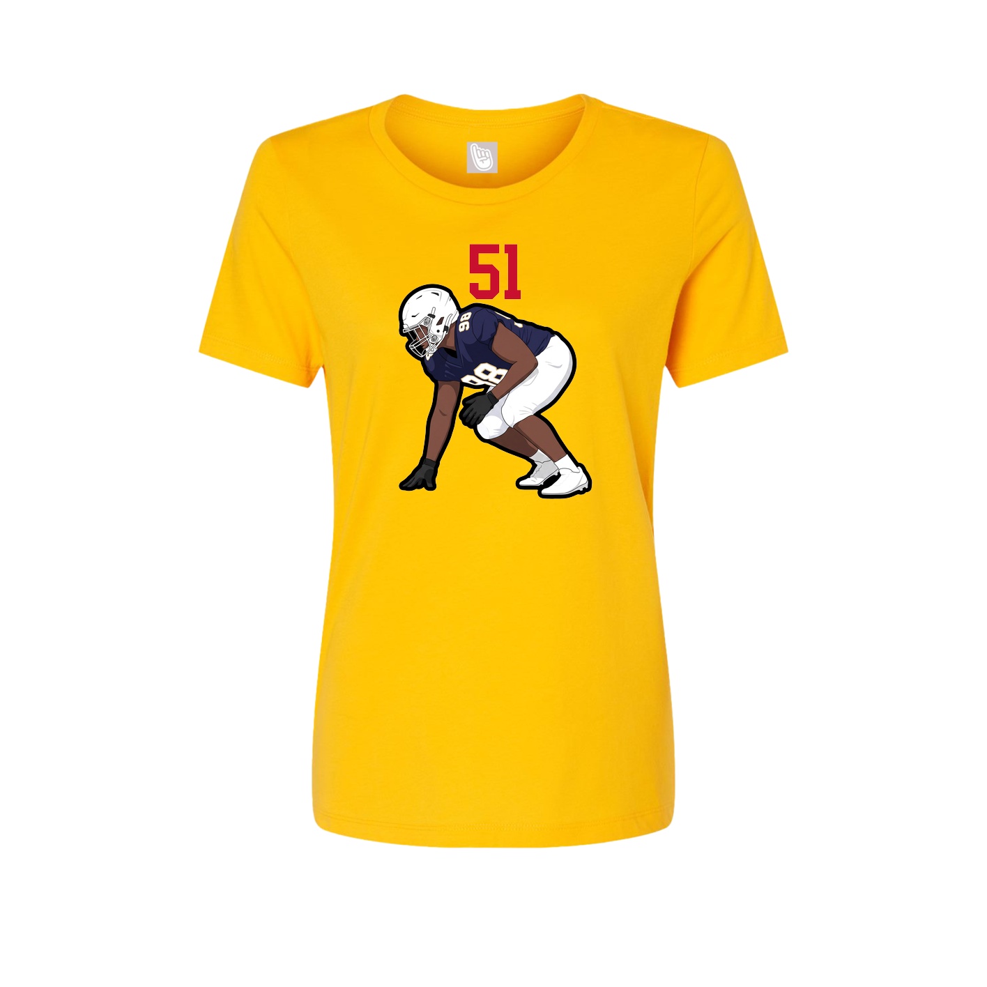 Fitted Women's Tee — Number Top in Gold