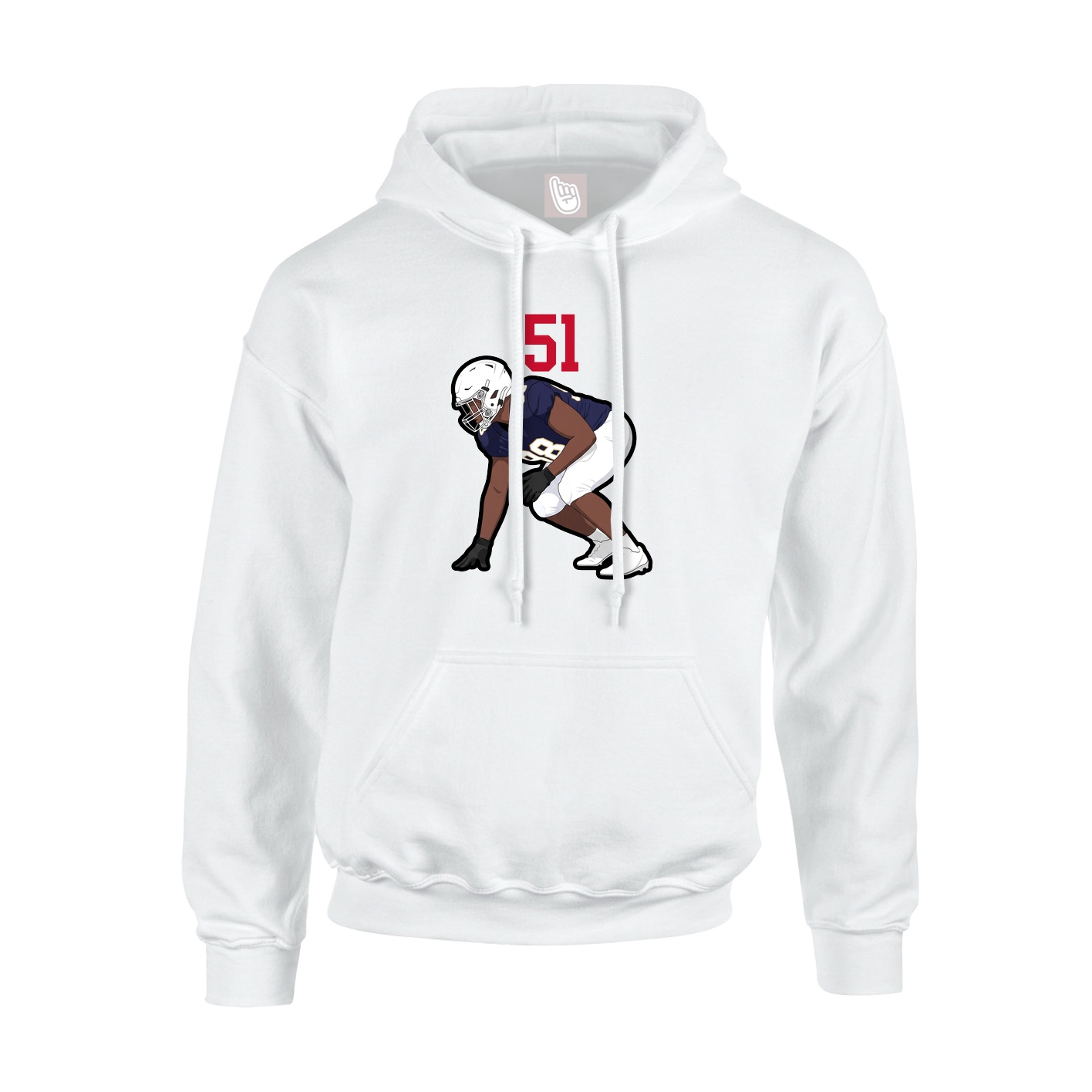 Youth Hoodie — Number Top in White
