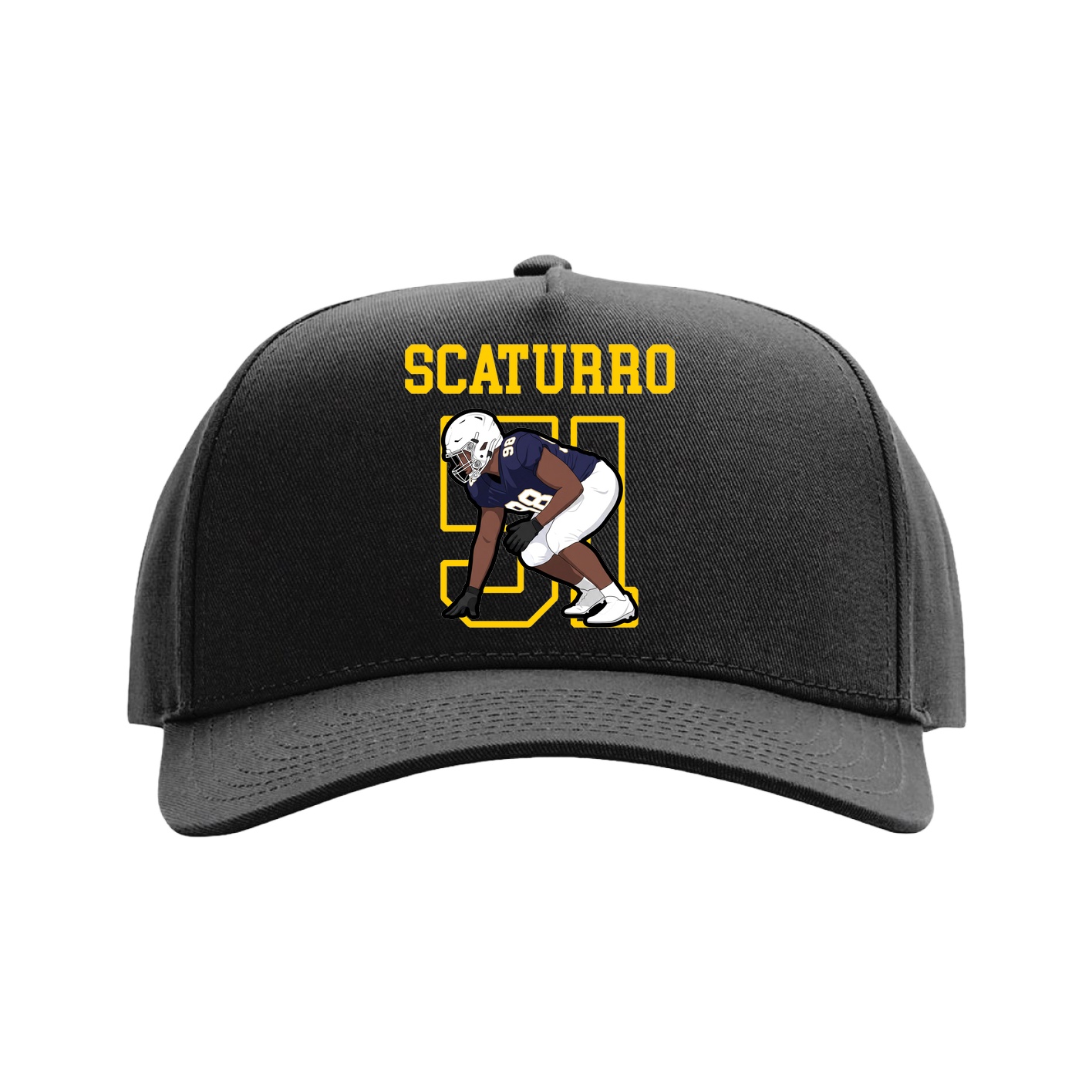 Full Fabric Five-Panel Champ Cap — Shirsey in Black