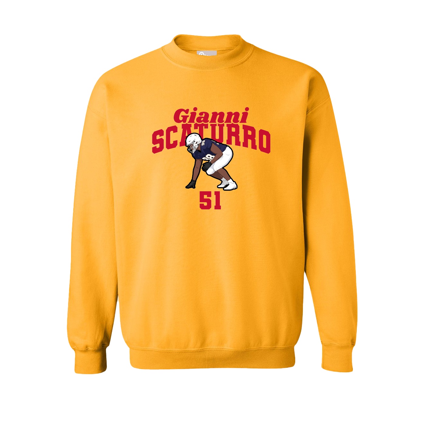 Fleece Crew — Signature Arch in Gold