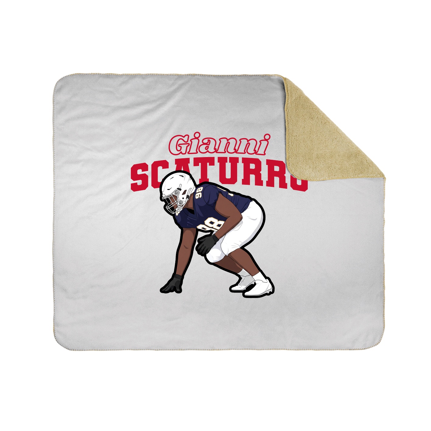 Throw Blanket — Name Arch in White
