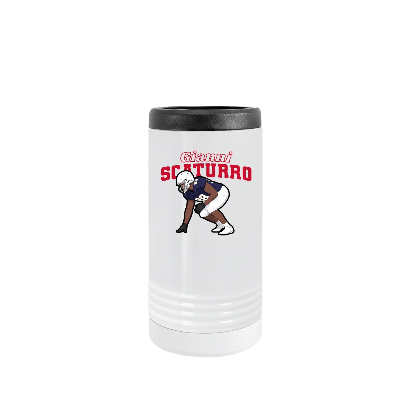 Slim Beverage Holder — Name Arch in White
