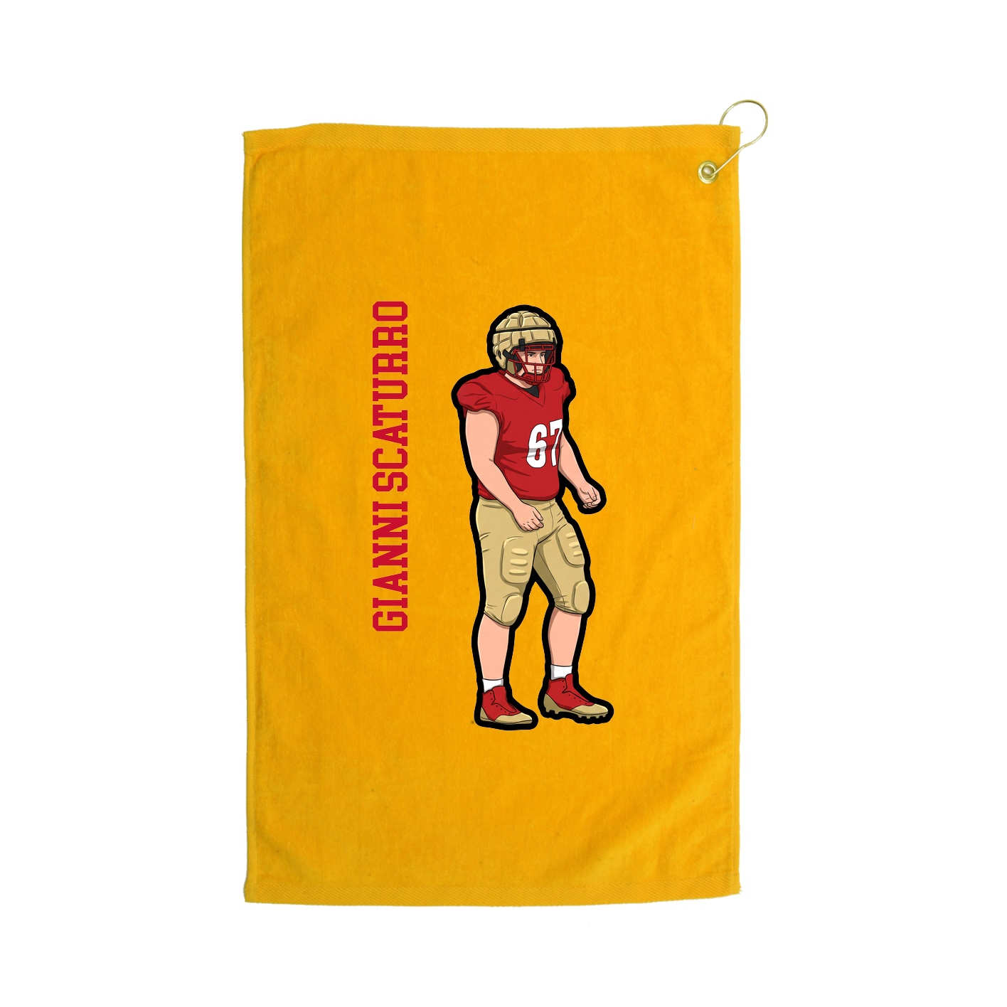 Golf Towel — Name Vertical in Gold