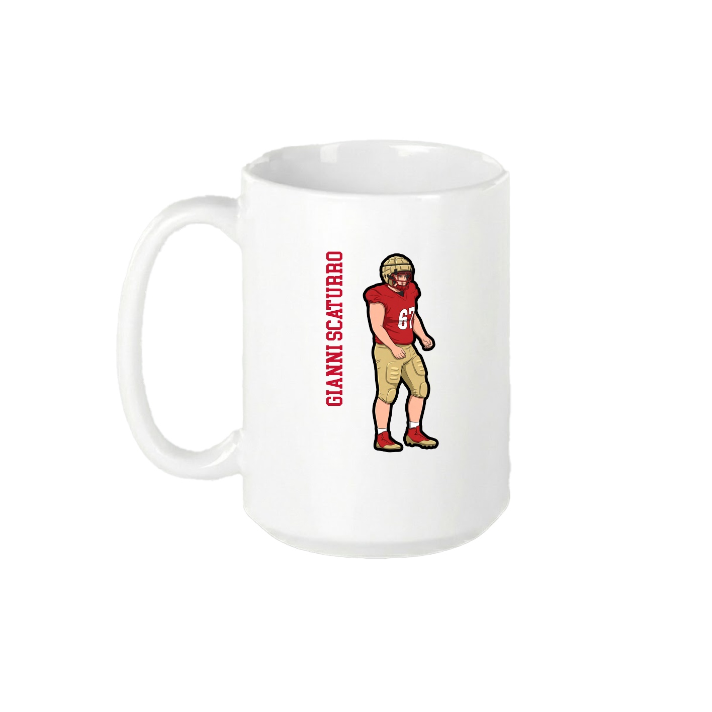15oz Coffee Mug — Name Vertical in White