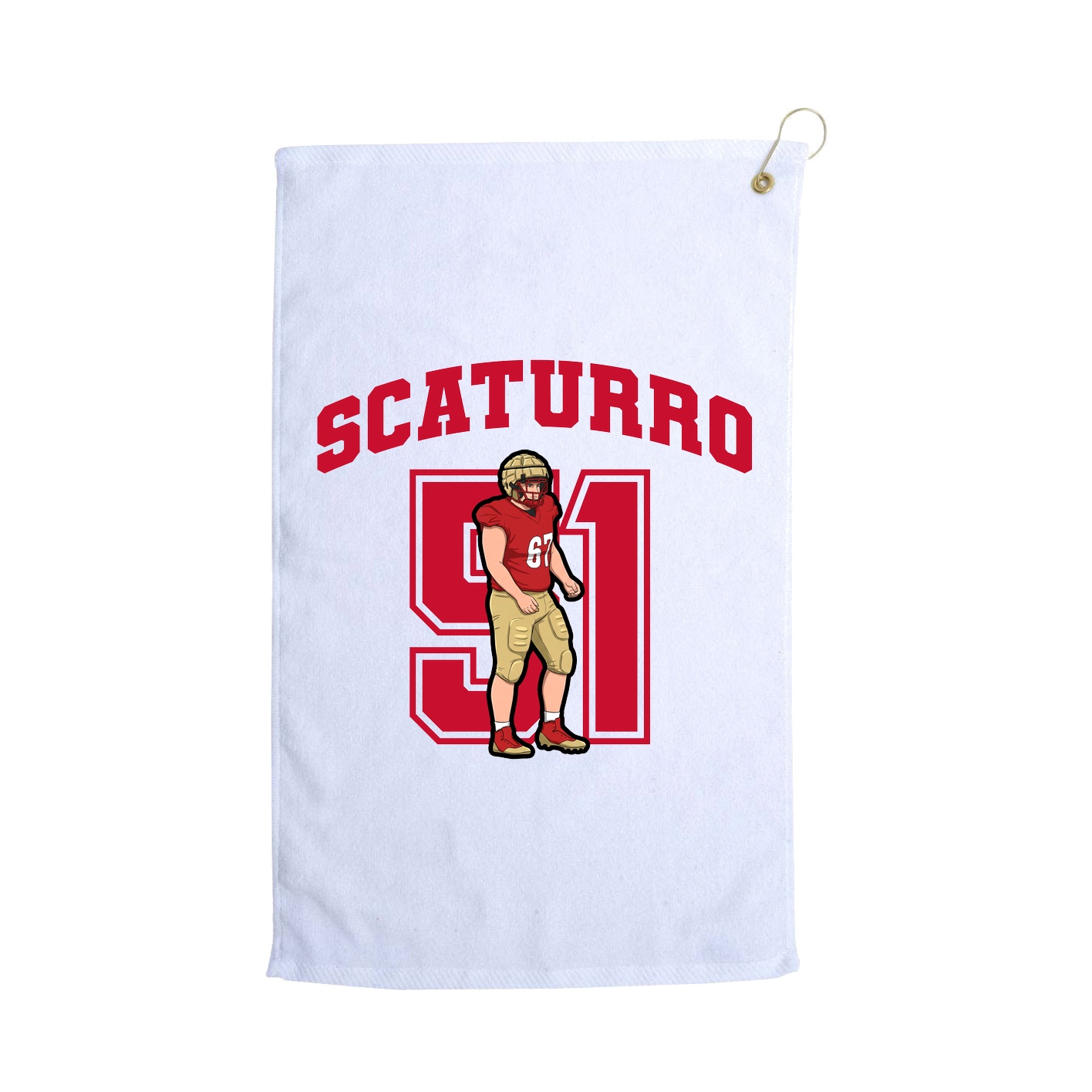 Golf Towel — Number in White
