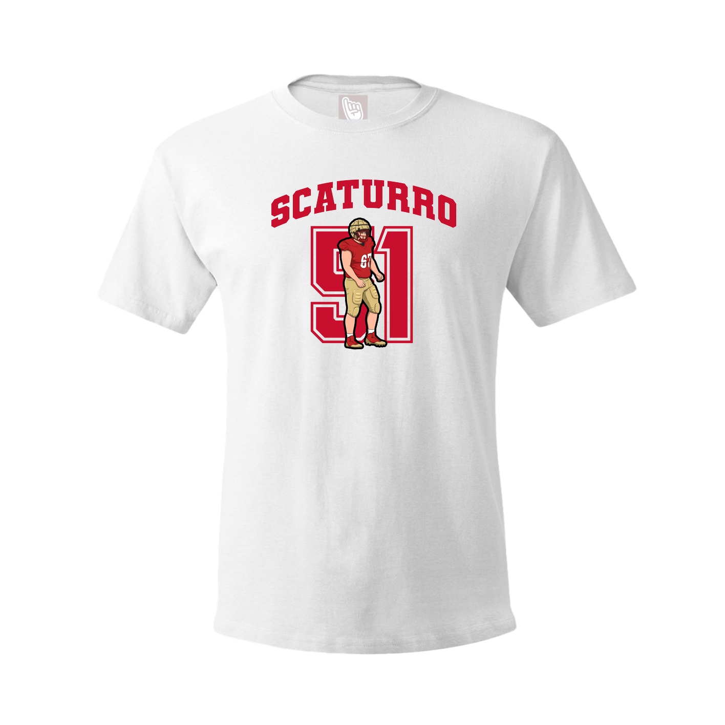 Youth Tee — Number in White