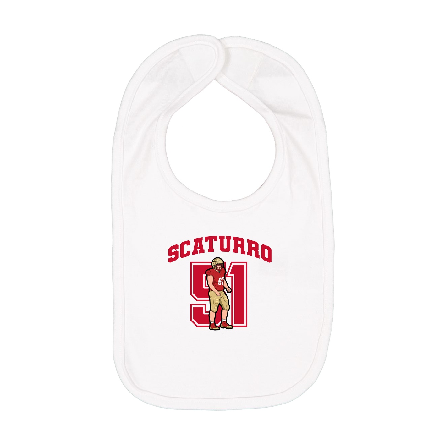 Infant Bib — Number in White