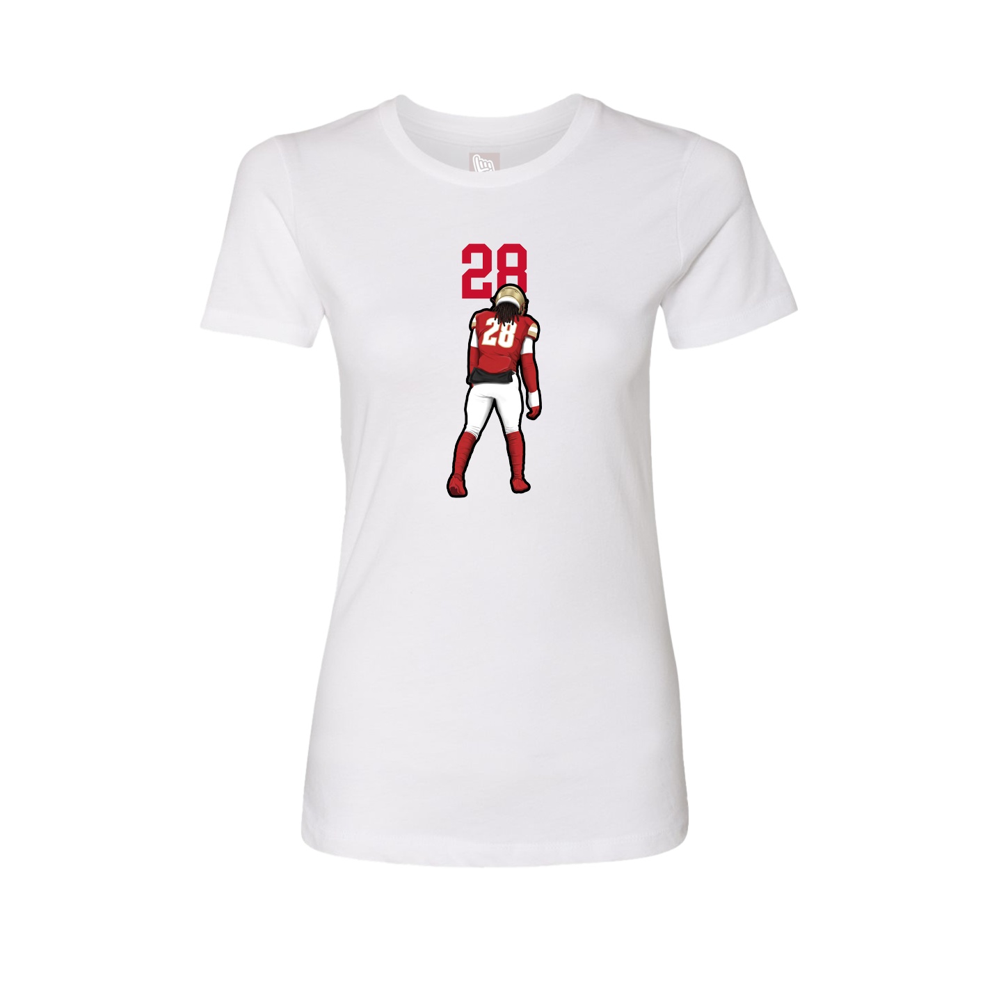 Fitted Women's Tee — Number Top in White