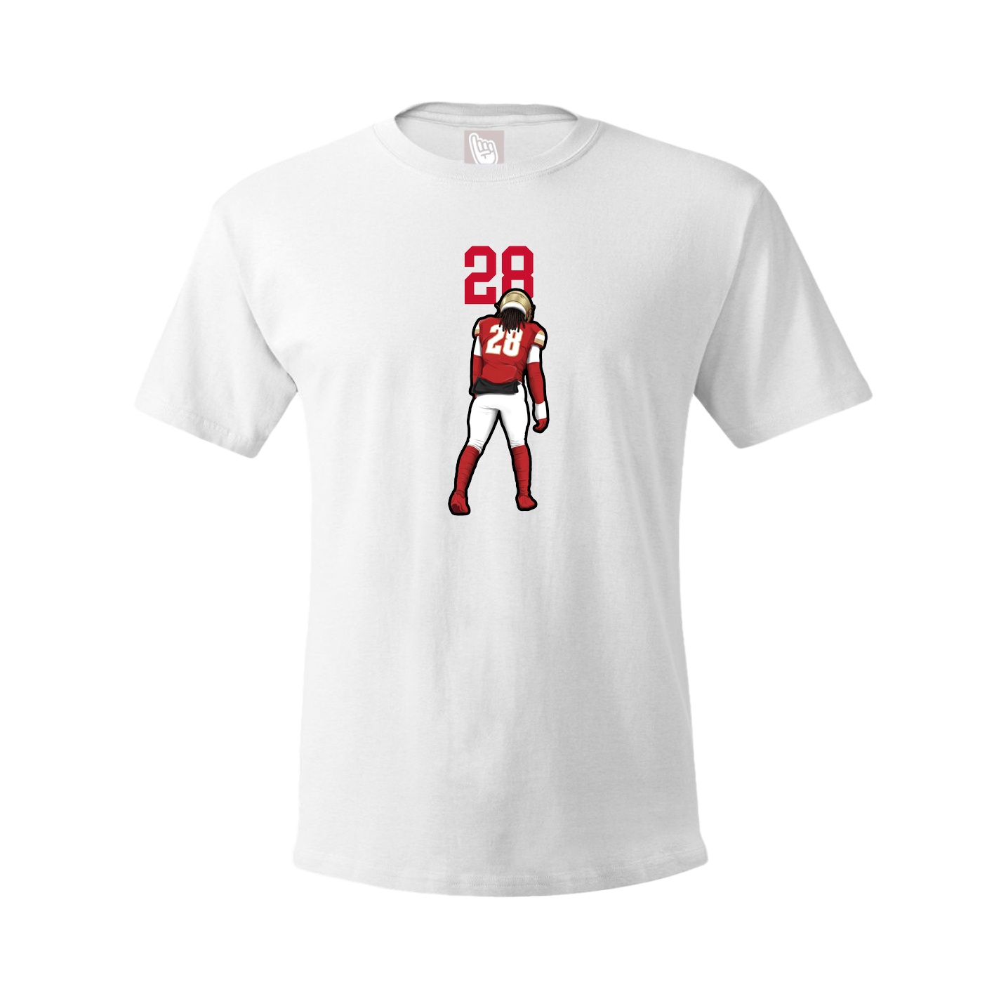 Youth Tee — Number Top in White