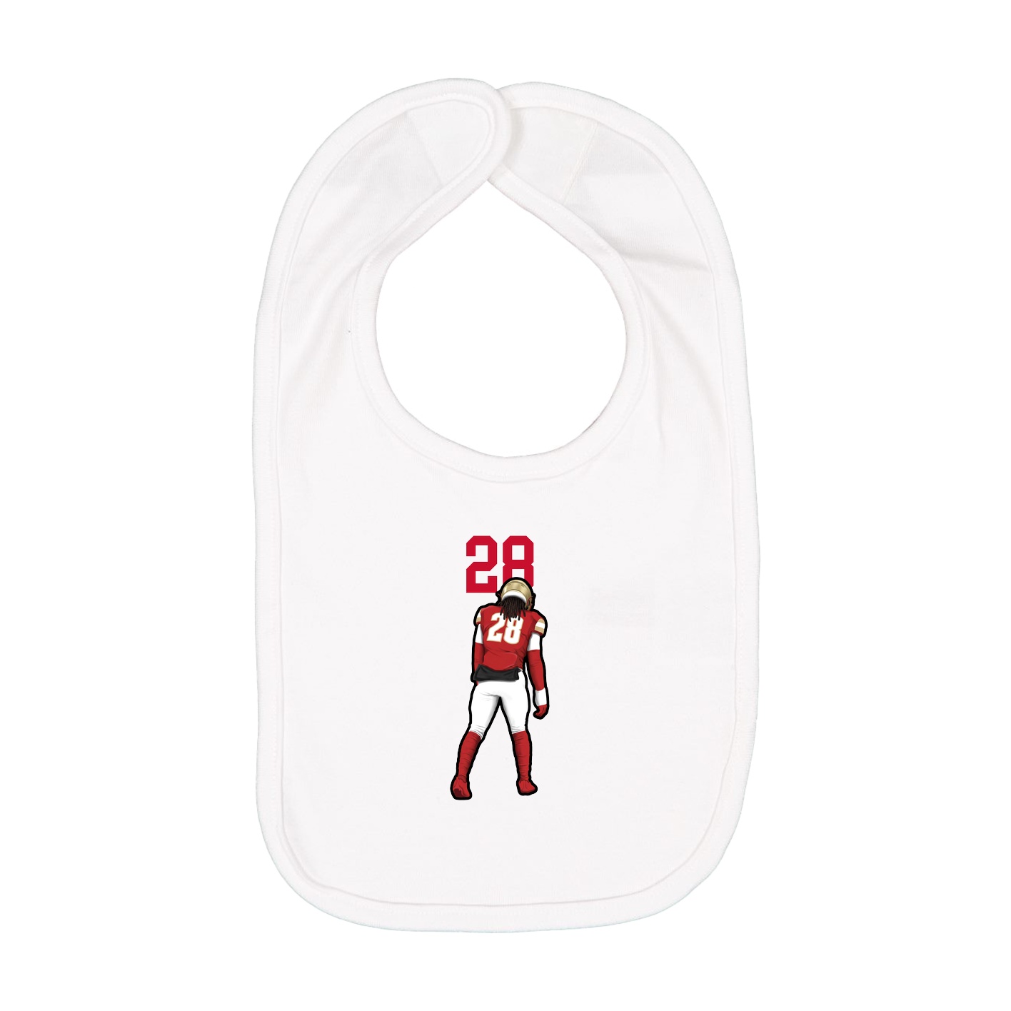 Infant Bib — Number Top in White