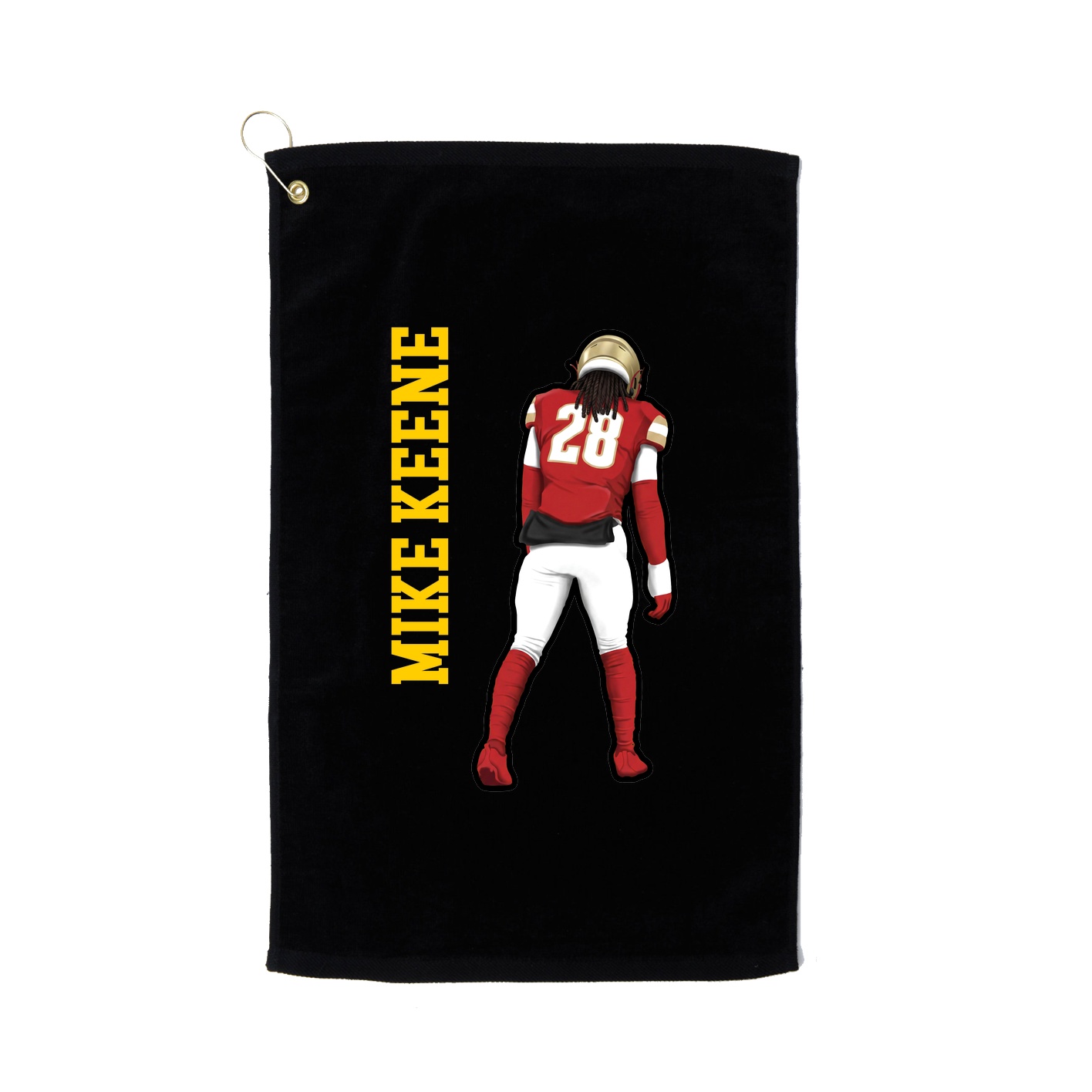 Golf Towel — Name Vertical in Black