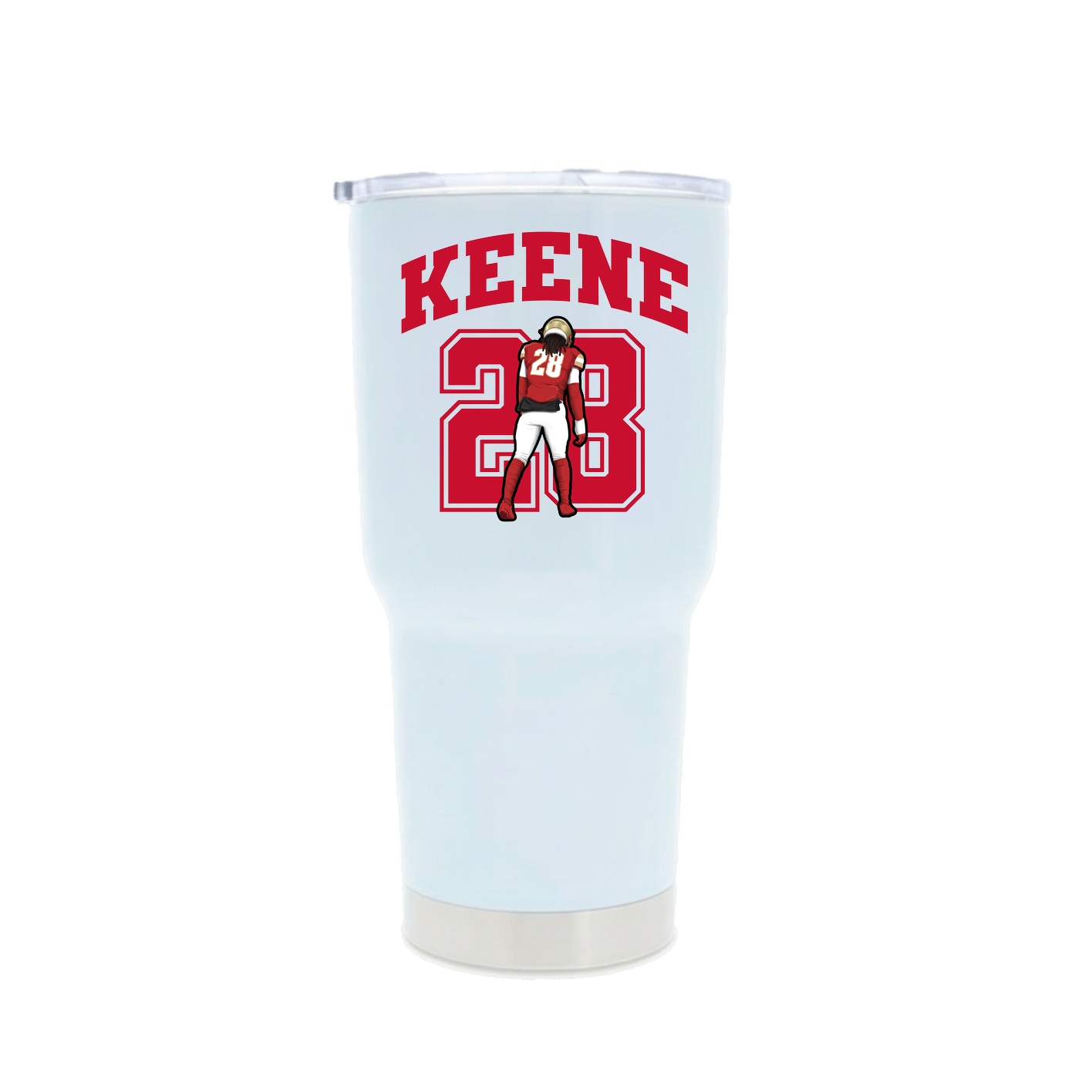 30oz Stainless Steel Tumbler — Number in White