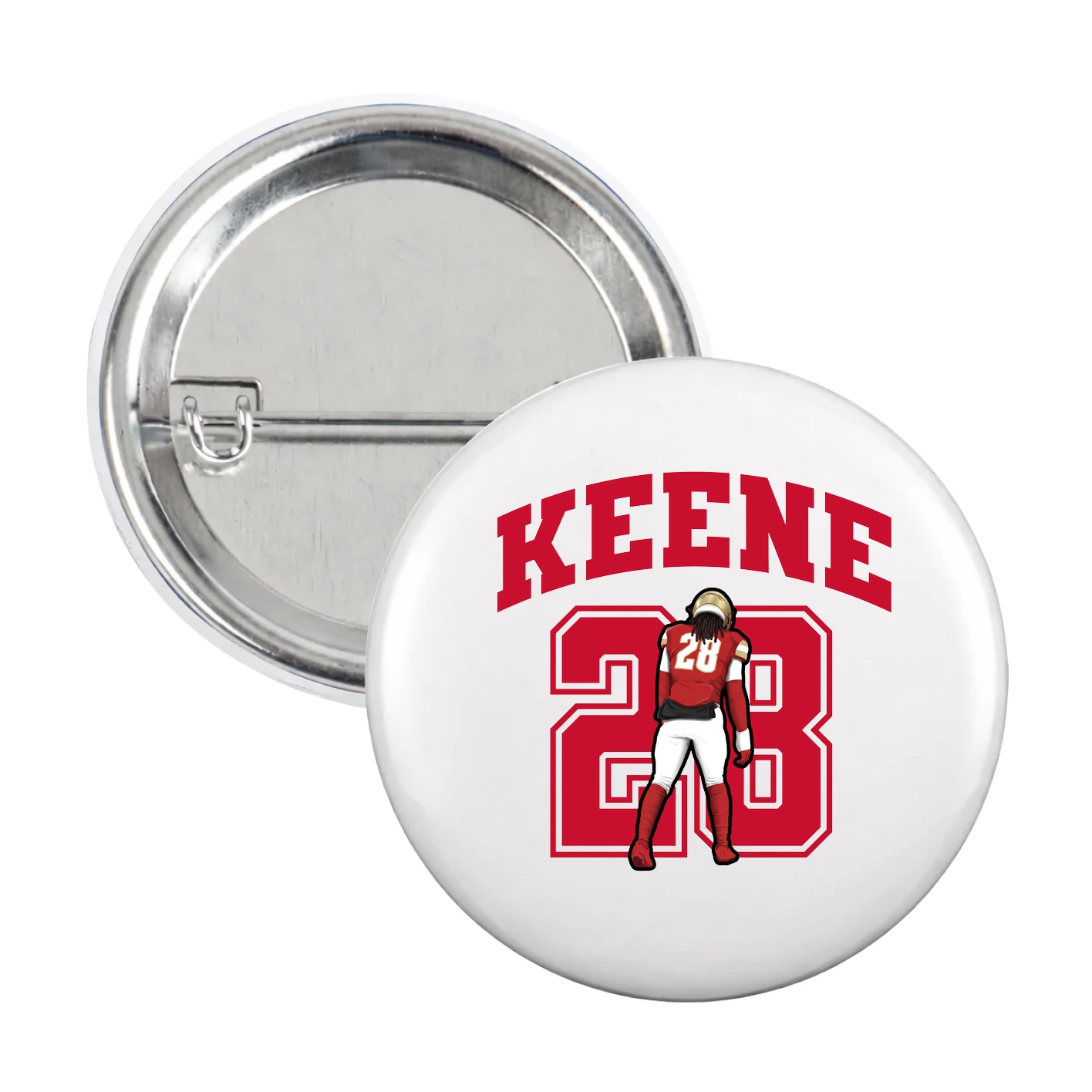 Game Day Button — Number in White