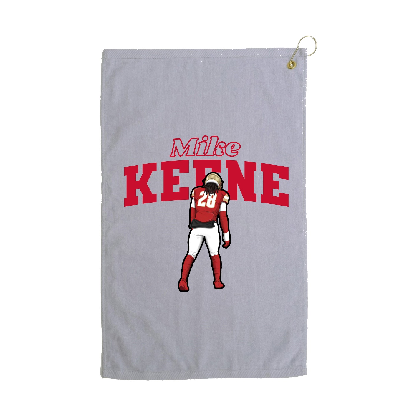 Golf Towel — Name Arch in Grey