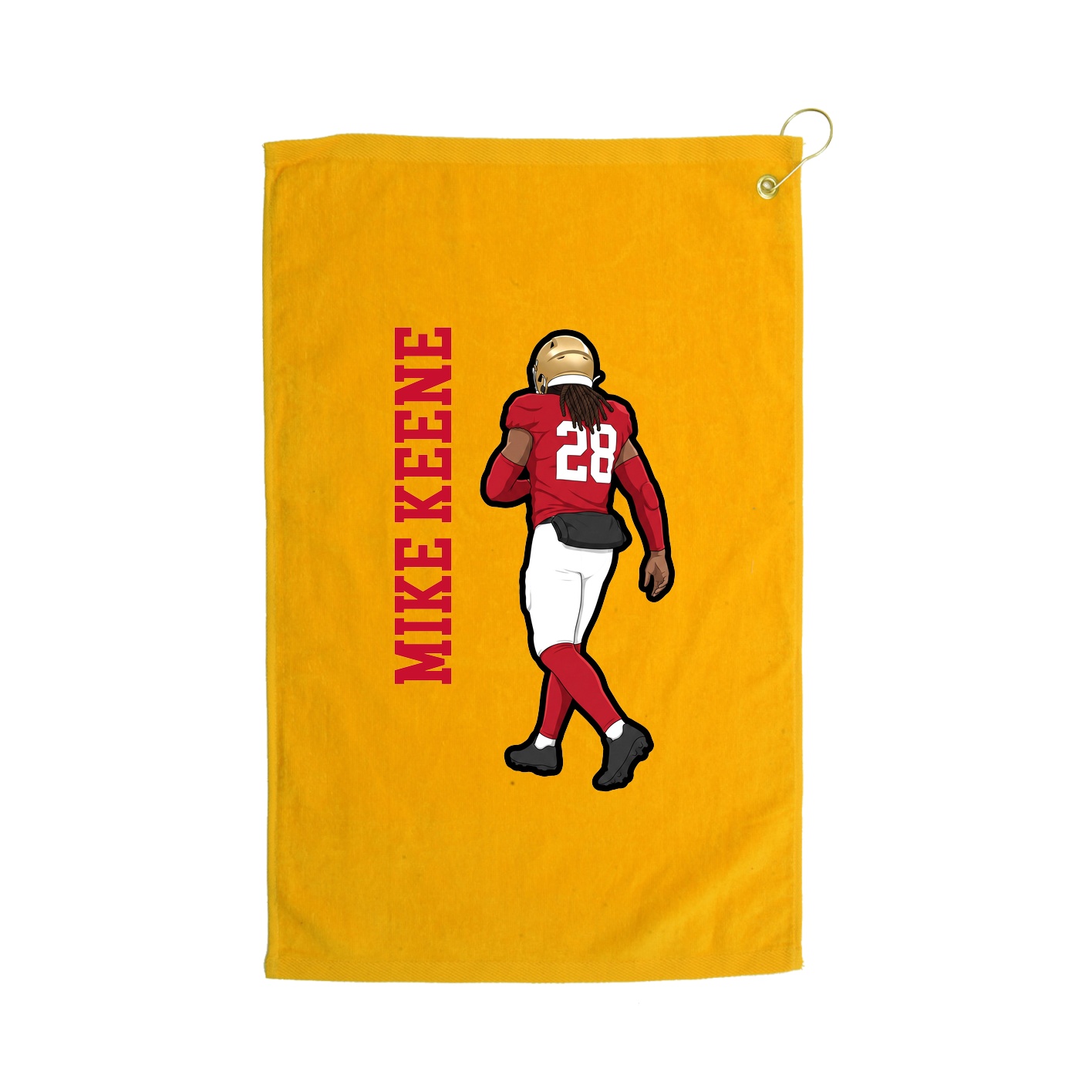 Golf Towel — Name Vertical in Gold