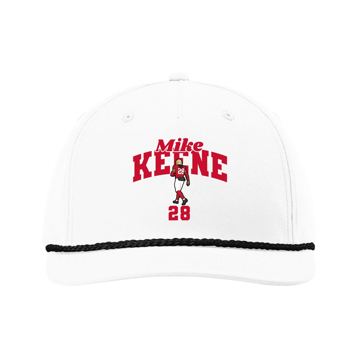 Five-Panel Classic Rope Cap — Signature Arch in White