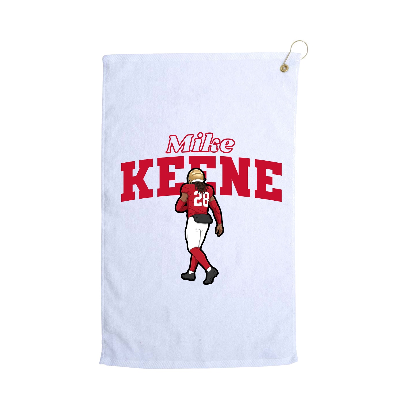 Golf Towel — Name Arch in White