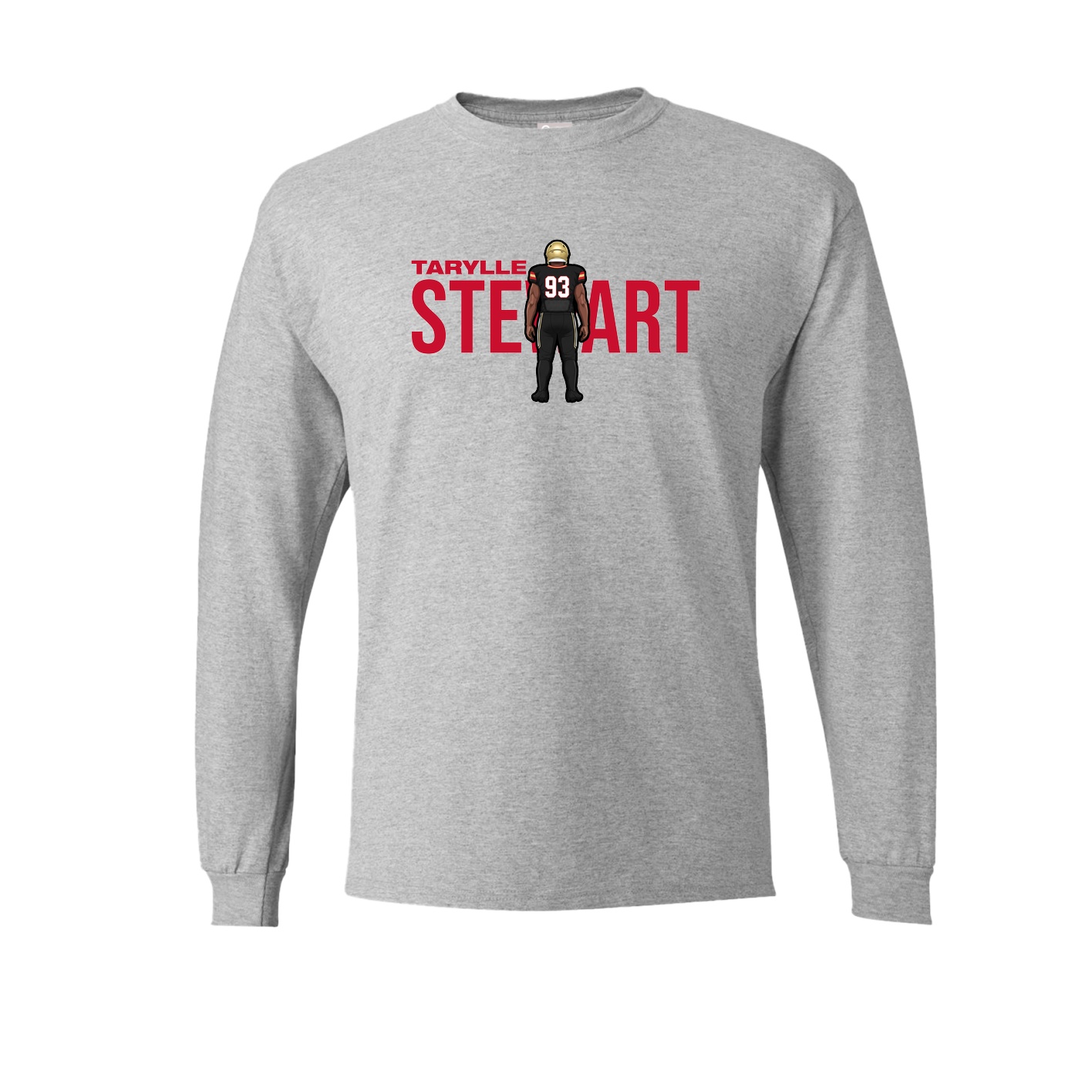 Long Sleeve Tee — Player Name in Grey