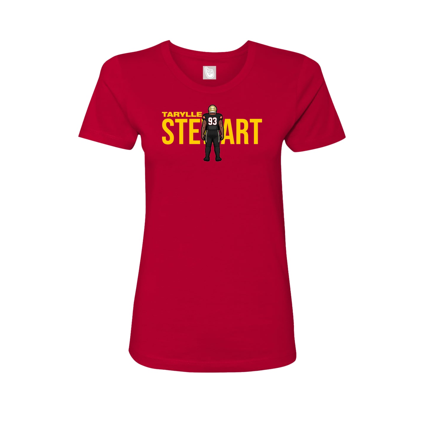 Fitted Women's Tee — Player Name in Red