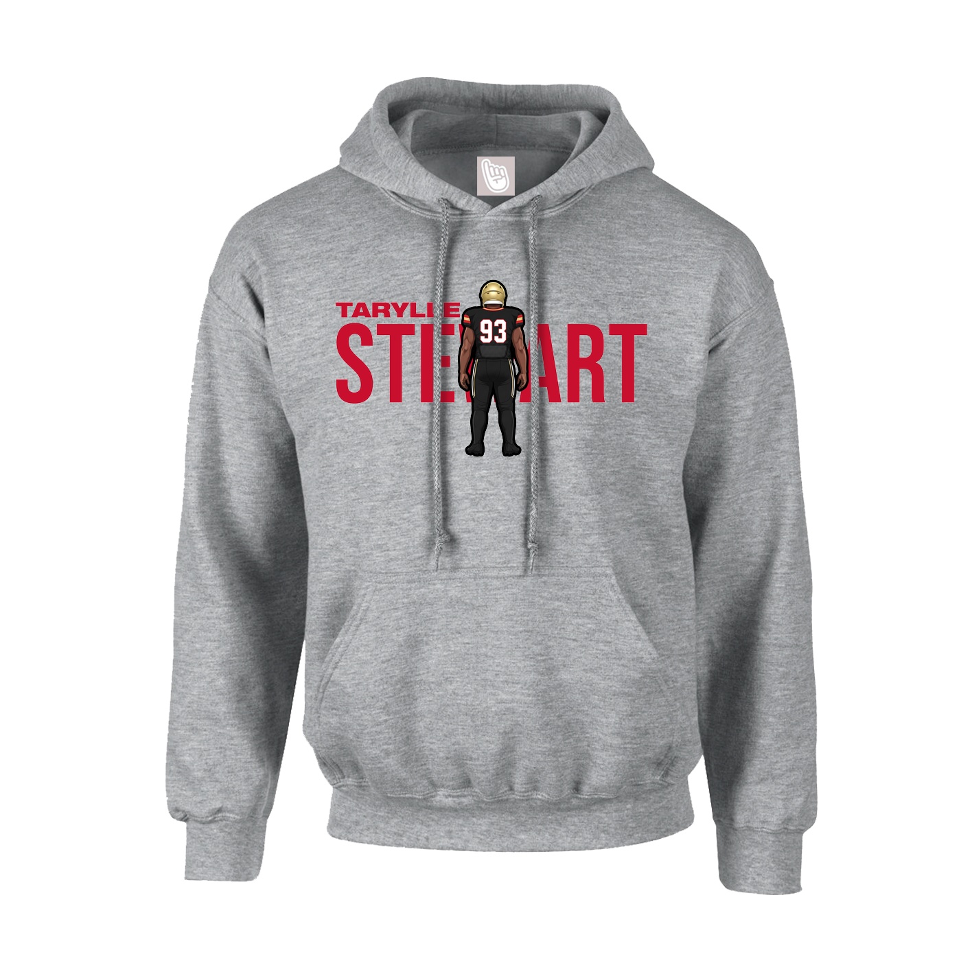Hoodie — Player Name in Grey
