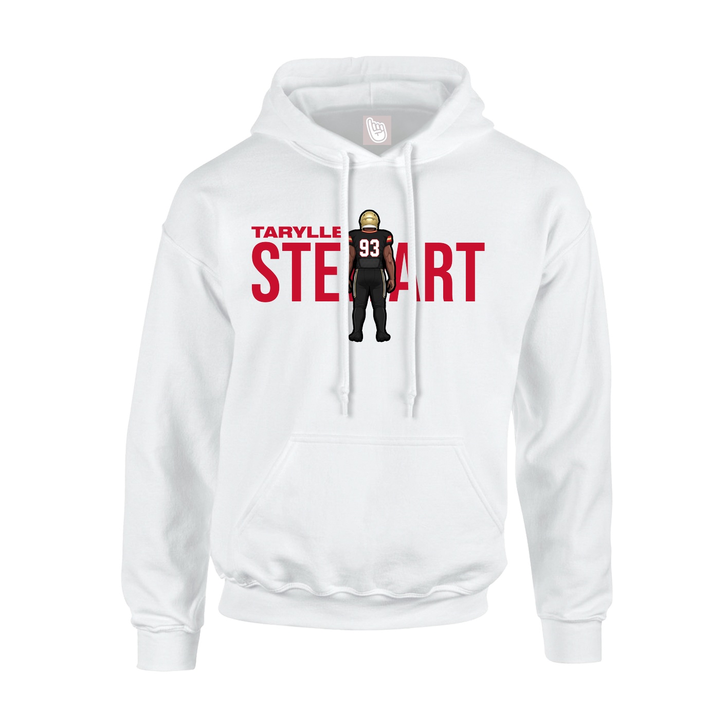Youth Hoodie — Player Name in White