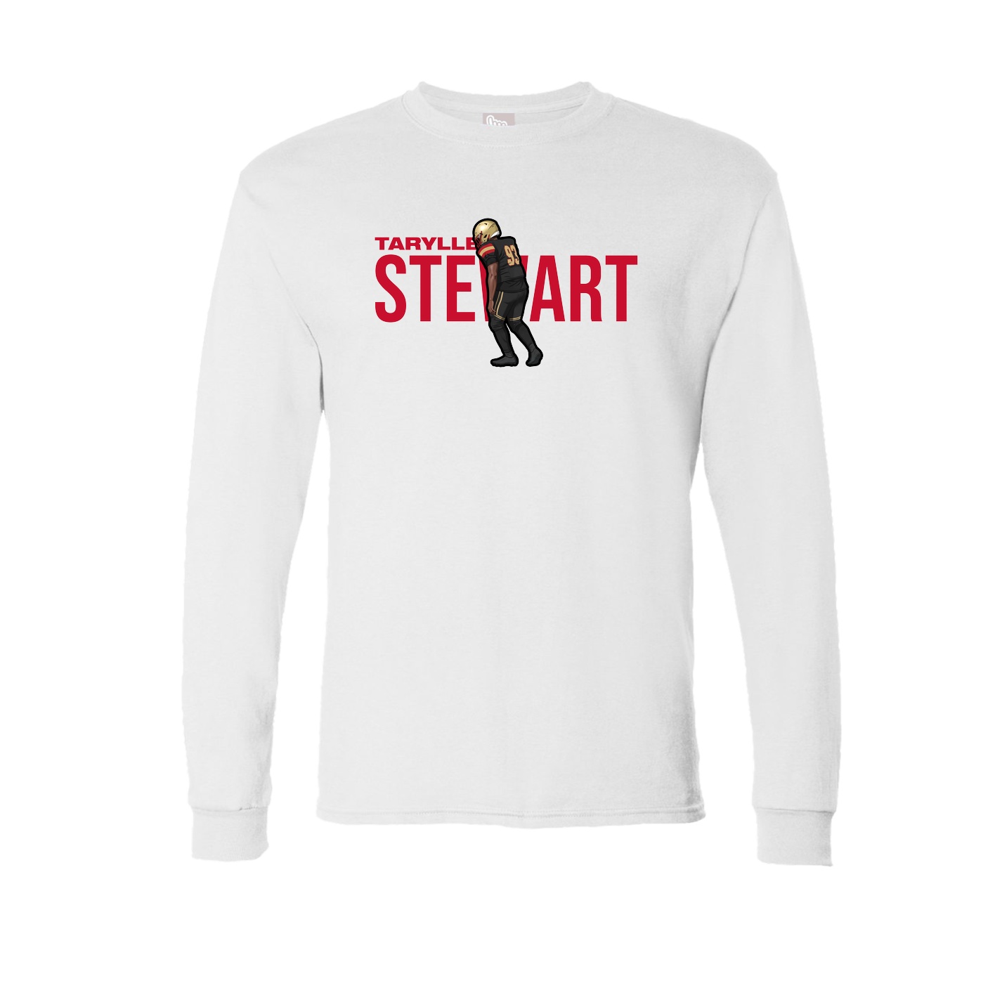 Long Sleeve Tee — Player Name in White