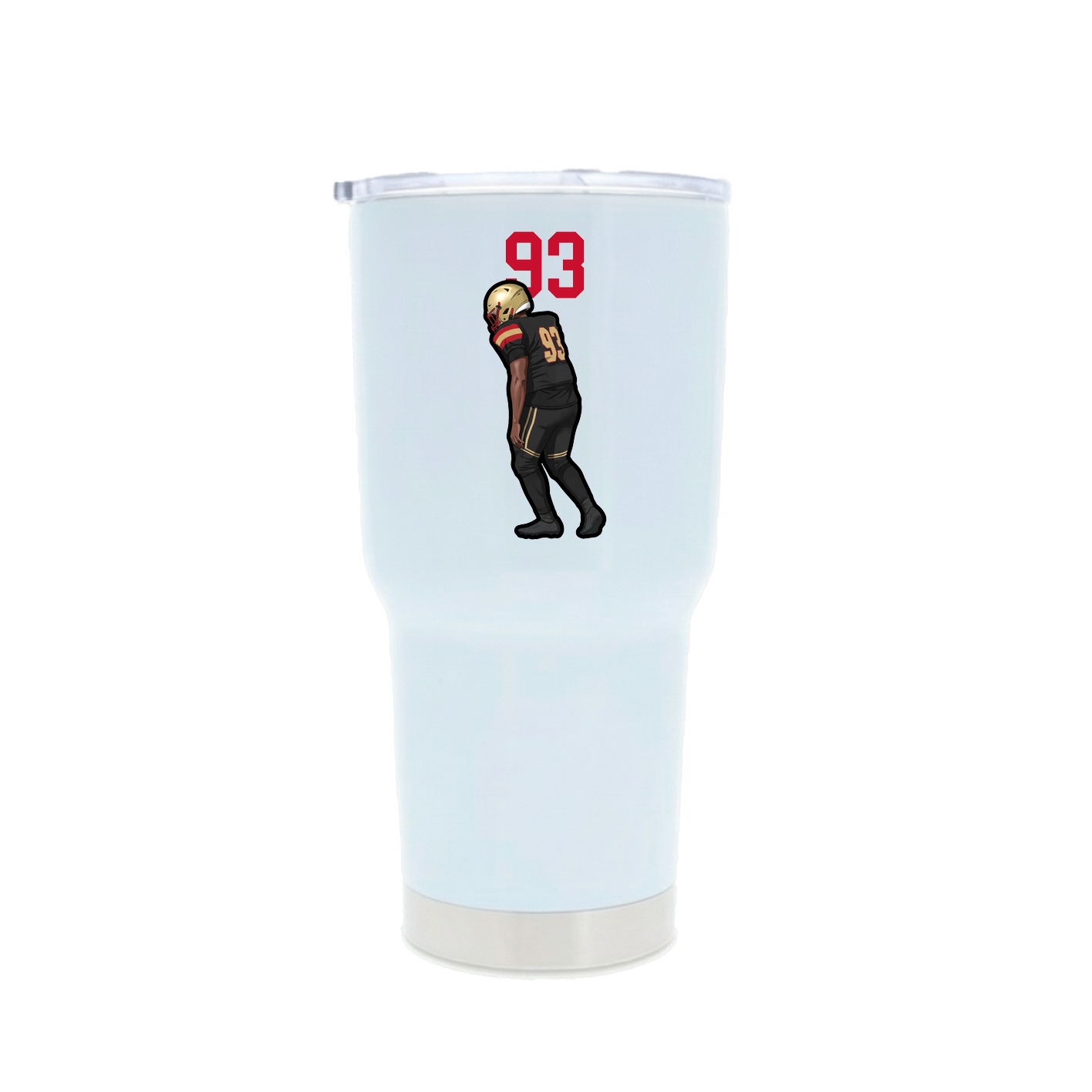 30oz Stainless Steel Tumbler — Number Top in White