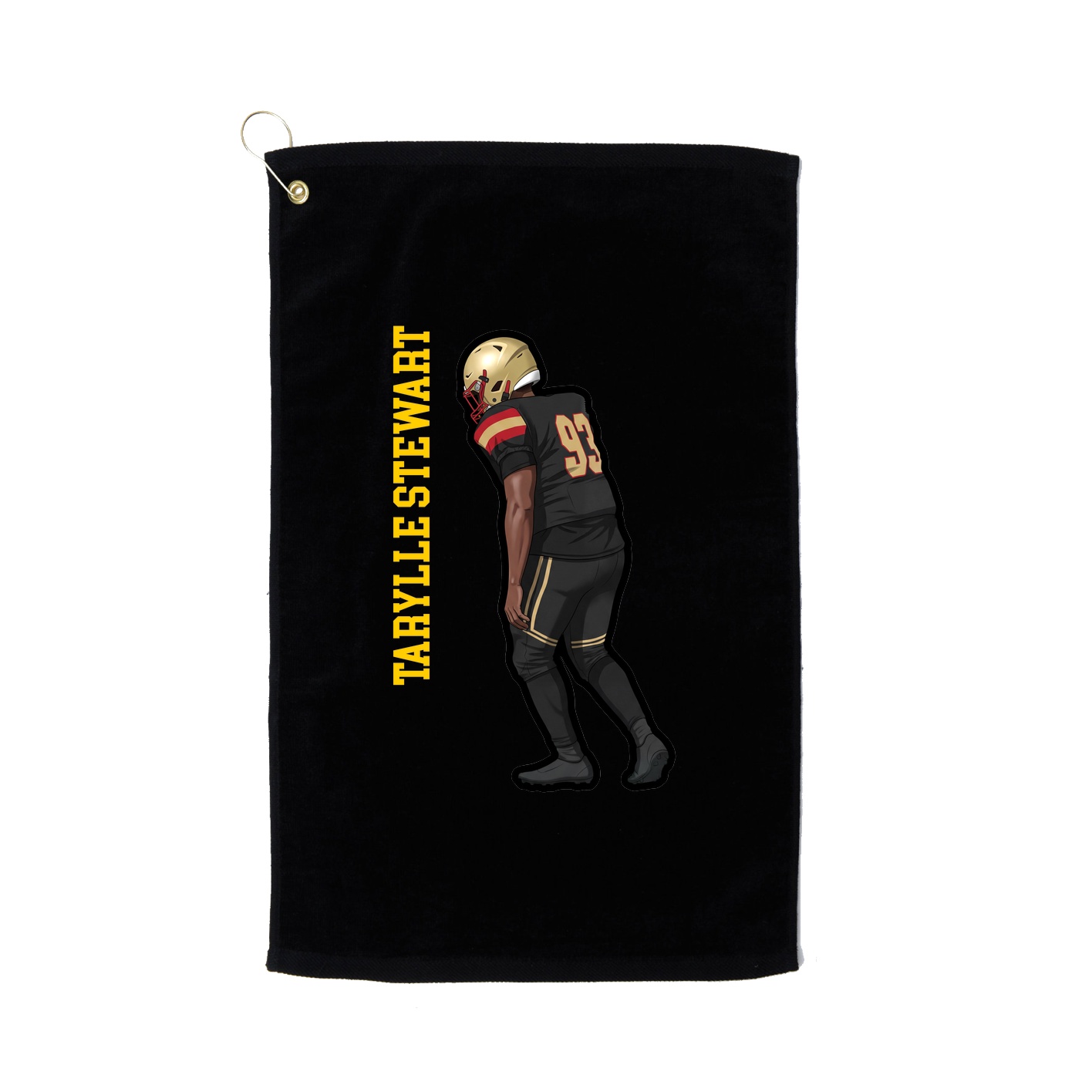 Golf Towel — Name Vertical in Black
