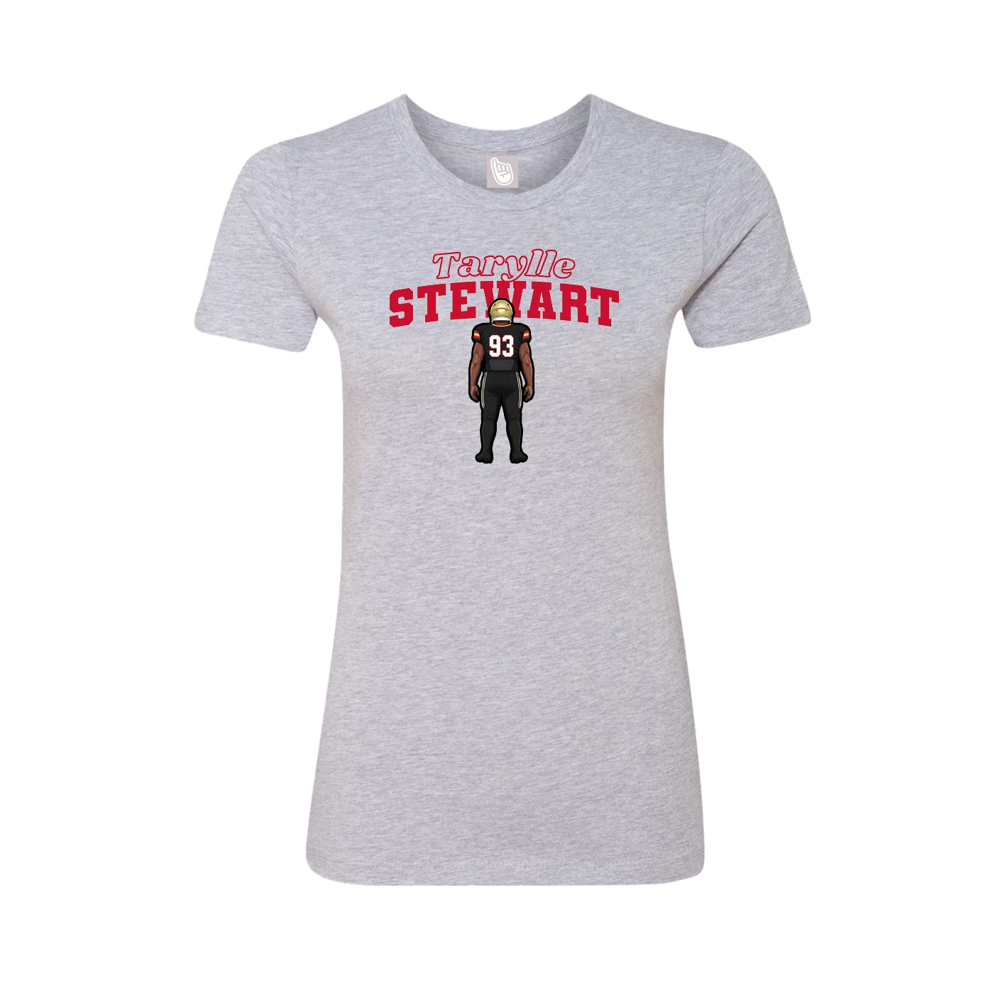 Fitted Women's Tee — Name Arch in Grey